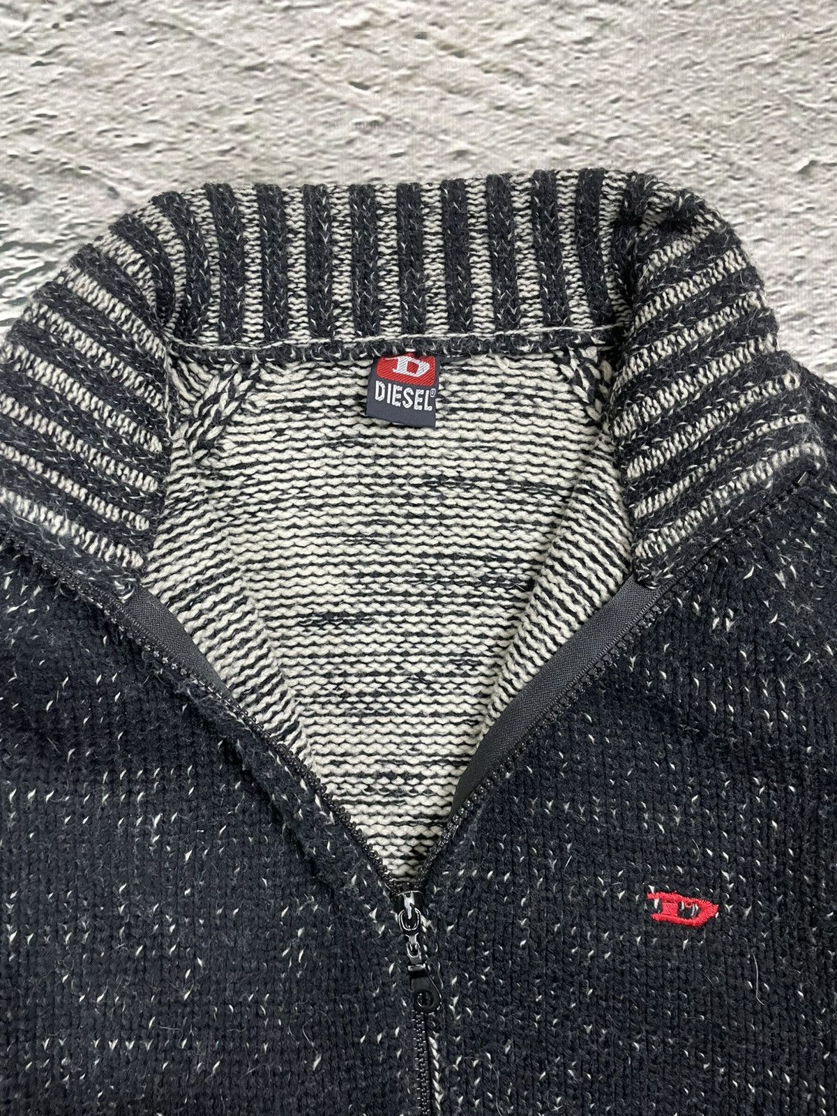 Diesel Diesel zip sweater black vintage black white grey Size US XL / EU 56 / 4 - 4 Thumbnail