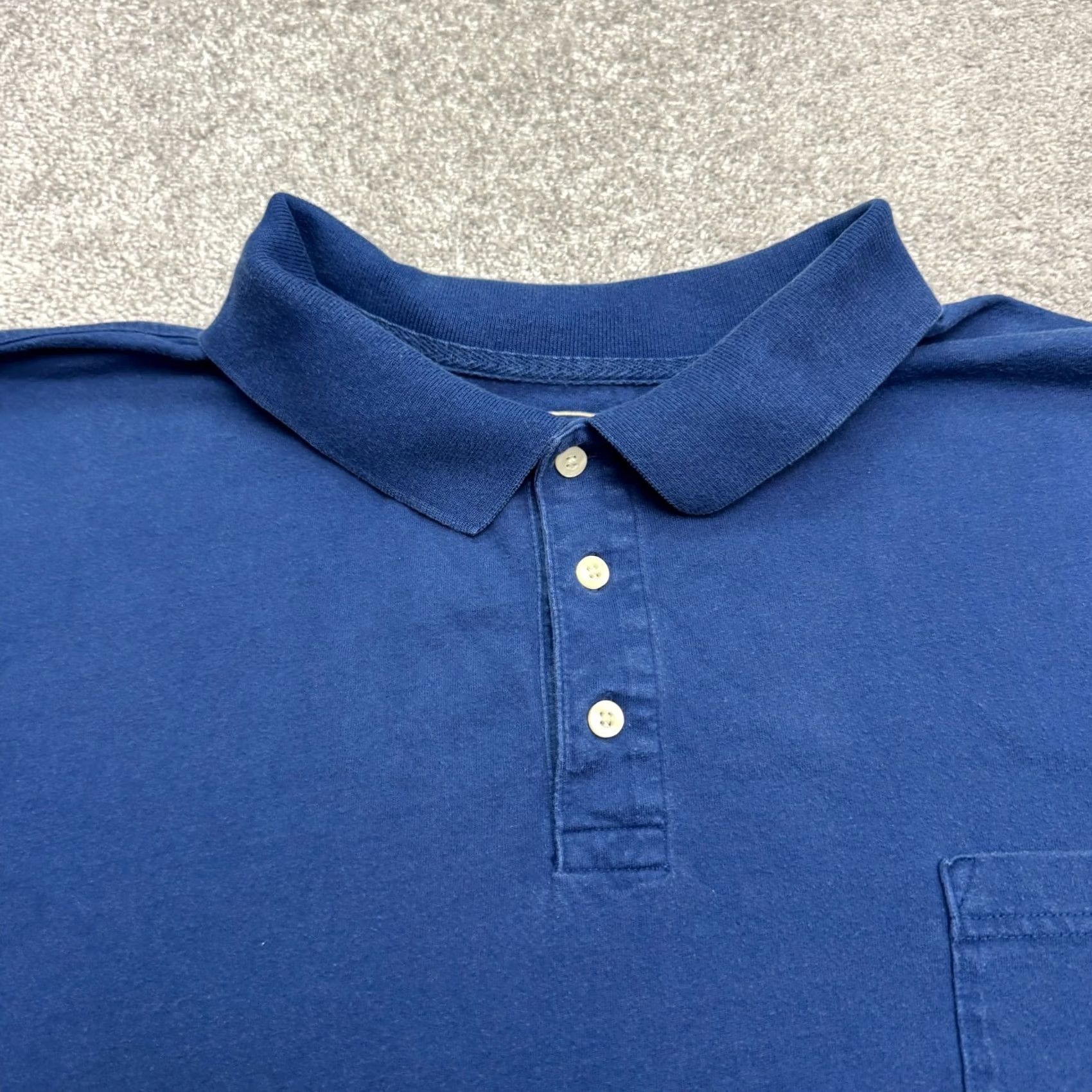 Vintage The Foundry Polo Shirt Mens 3XL Navy Blue Short Sleeve Cotton Pocket Shirt Size US XXL / EU 58 / 5 - 3 Thumbnail