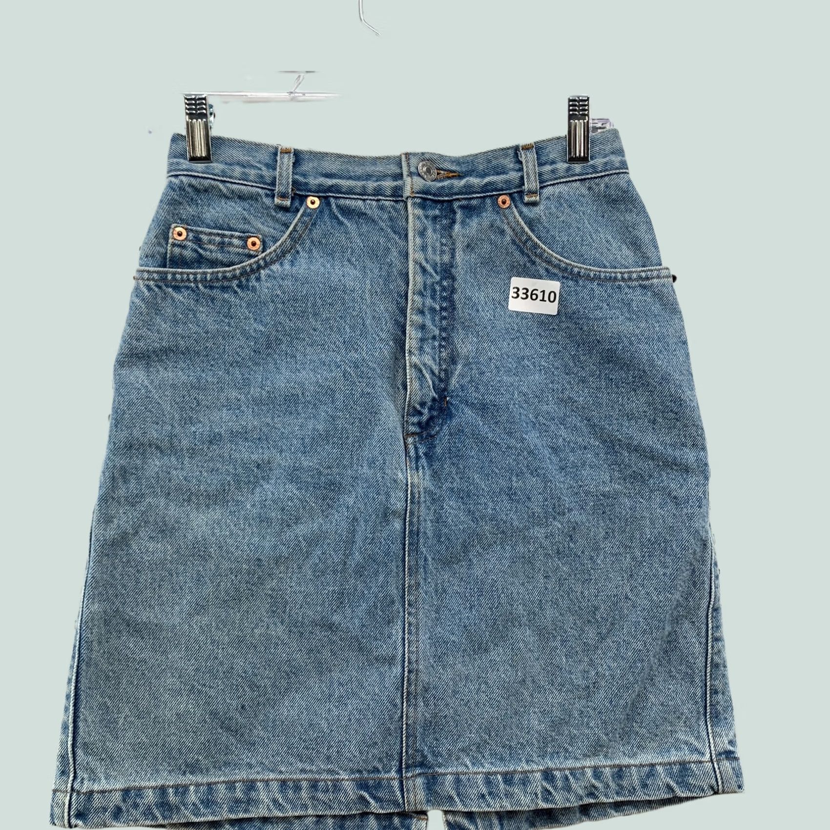 Gap VINTAGE Gap Denim Skirt Womens Size 8 Zipper Light Wash Knee Length 90s Made USA Size 30" / US 8 / IT 44 - 1 Thumbnail