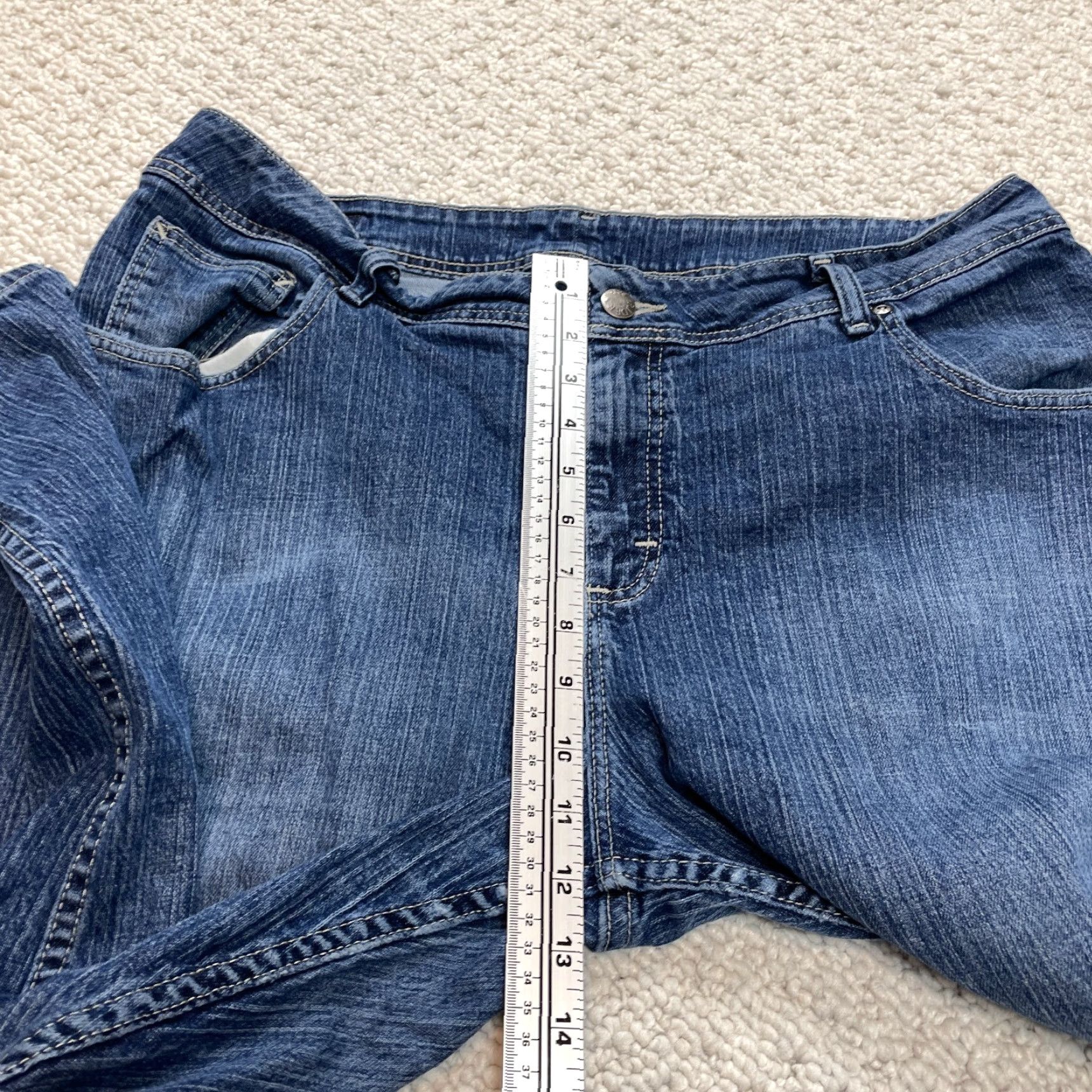 Lee Lee Jeans Womens 20 WP Blue Denim Straight High Rise 38x28 Zip 5-Pocket Comfort Size 38" / US 16 / IT 52 - 4 Thumbnail