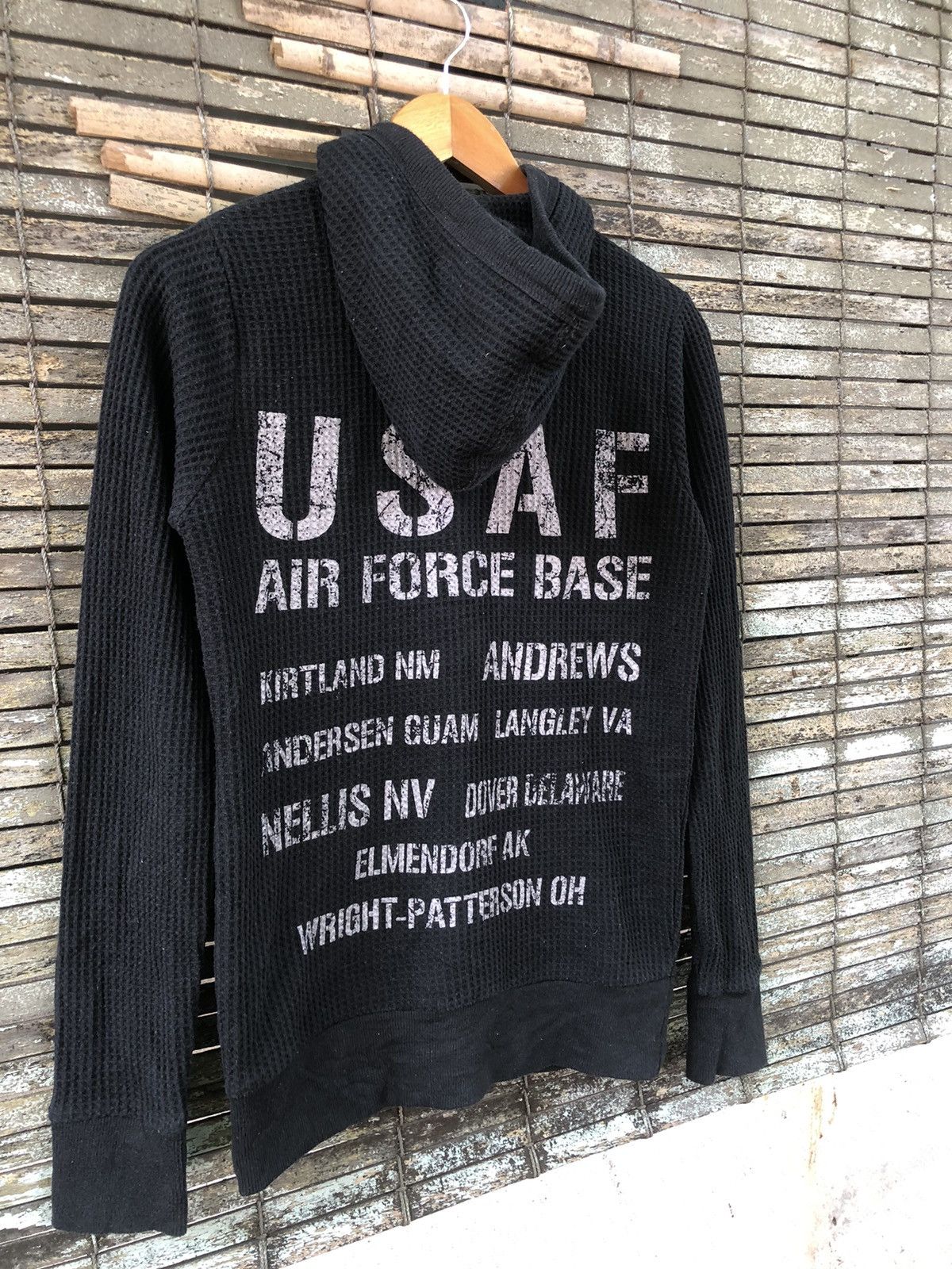 Japanese Brand × Vintage Vintage USAF Purple And Yellow Waffle Fullzipper Hoodies Size US S / EU 44-46 / 1 - 3 Thumbnail