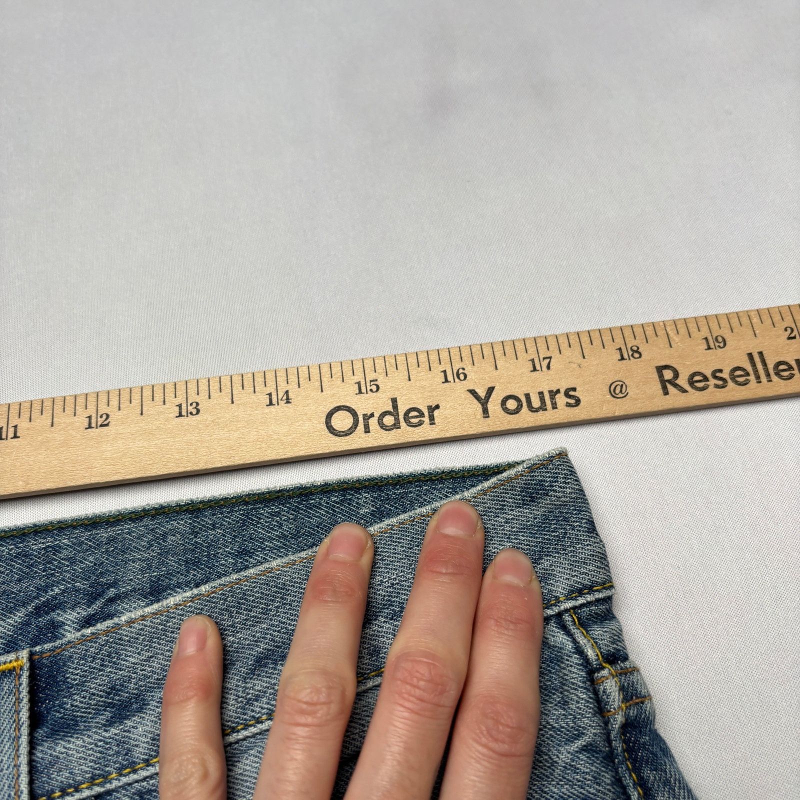 Sid Mashburn $175 Sid Mashburn Slim Straight Jeans Light Wash 33x34 Size US 33 - 5 Thumbnail