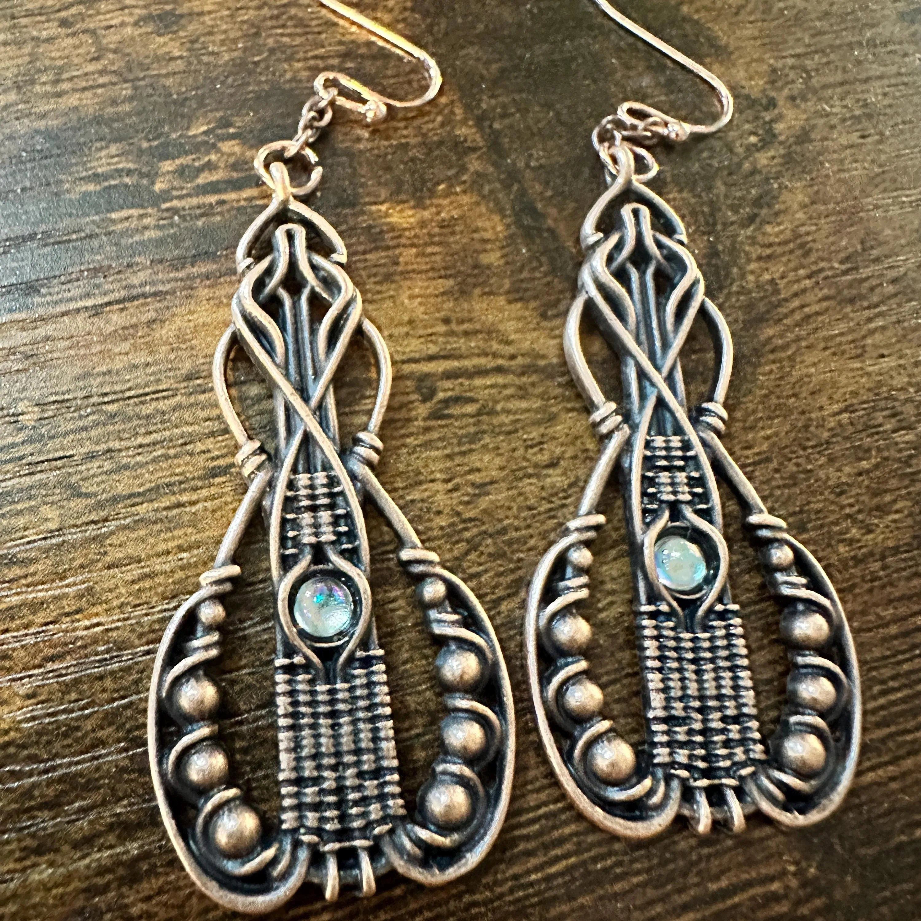 Other Handcrafted Bohemian Copper Wire-Wrapped Dangle Earrings,Lab Size ONE SIZE - 1 Thumbnail