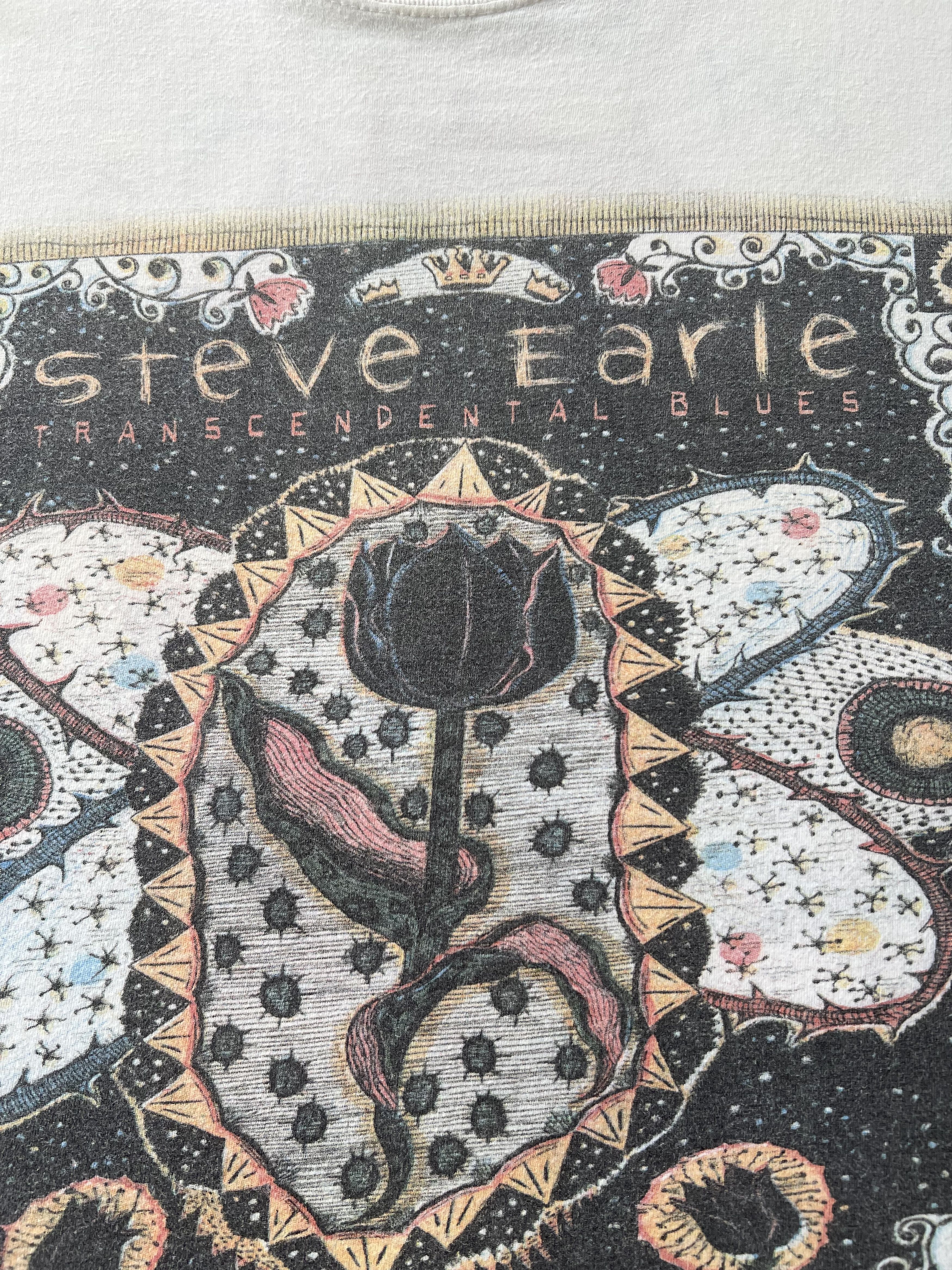 Band Tees Vintage 2000 Steve Earle Transcendental Blues White T-shirt Size US L / EU 52-54 / 3 - 4 Thumbnail