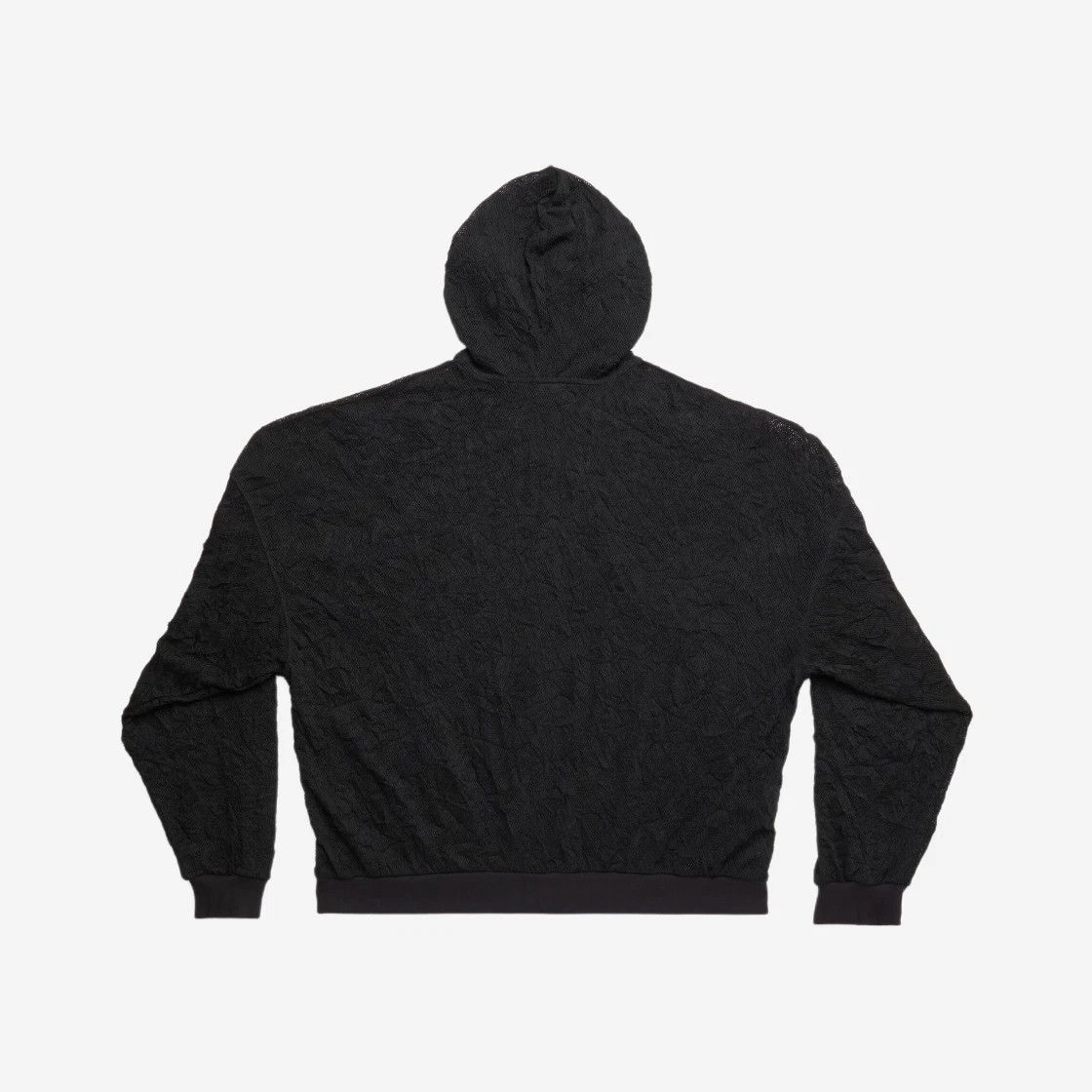 Balenciaga o1mt1gz0125 Mesh Zip-Up Hoodie Oversized in Black Size S / US 4 / IT 40 - 2 Thumbnail