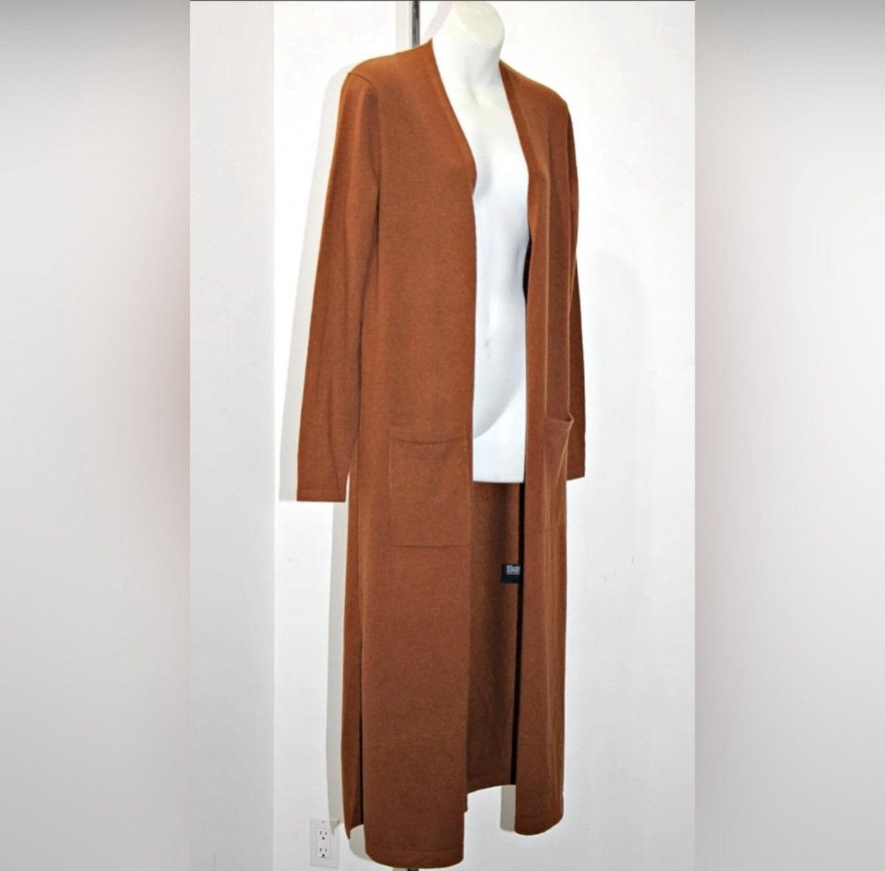 Theory THEORY Cashmere Long Open Fronted Brown Cardigan Sweater Size XS / US 0-2 / IT 36-38 - 5 Thumbnail