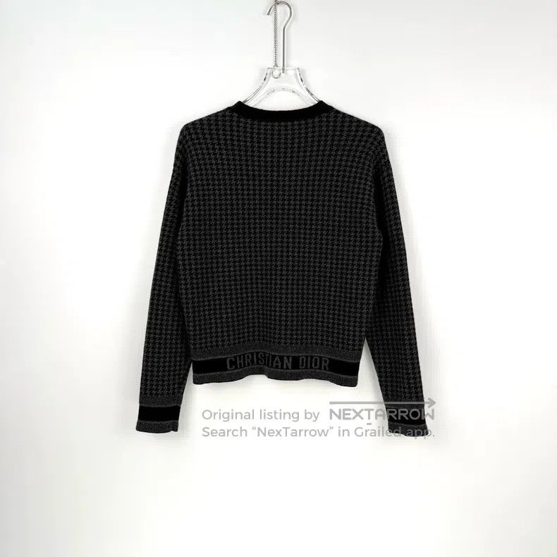 Dior Dior Black and gray checkered classic logo cashmere sweate Size XXS / US 00 / IT 34 - 4 Thumbnail