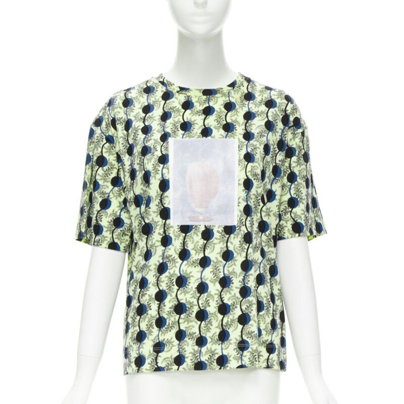 Marni MARNI green paisley blue geometric photo print short sleeve boxy tshirt IT36 XS Size XS / US 0-2 / IT 36-38 - 1 Thumbnail