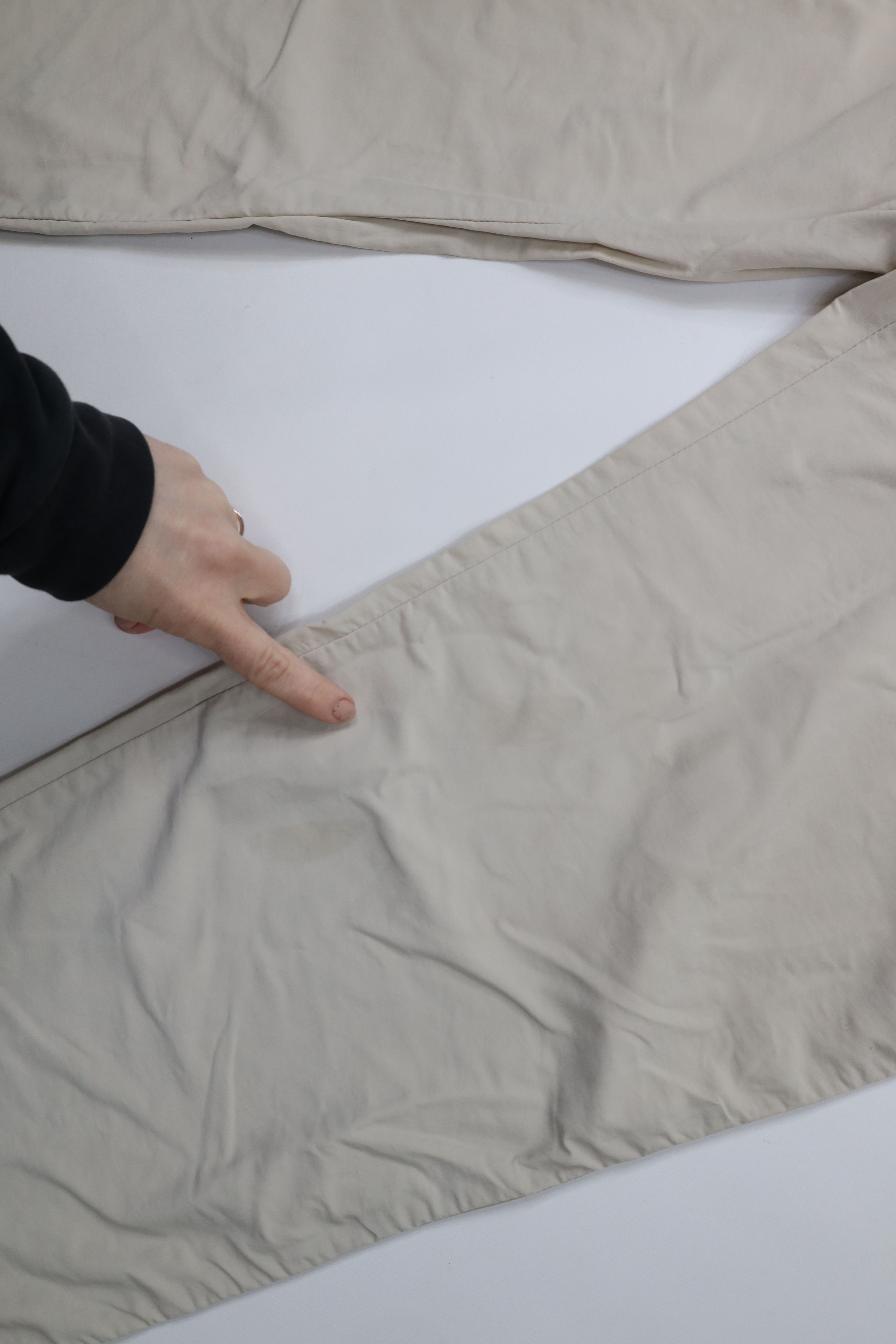 Lands' End × Vintage Vintage 90s Lands End Wide Leg Windbreaker Pants Beige USA Size 38" / US 16 / IT 52 - 5 Thumbnail