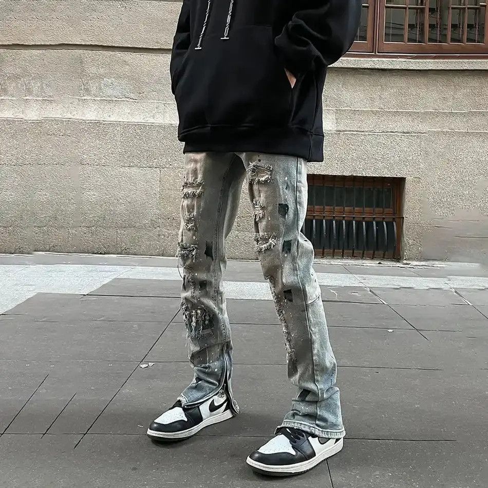 Japanese Brand × Jean Skinny Jeans Men Graphic Ripped Denim Size US 32 / EU 48 - 3 Thumbnail