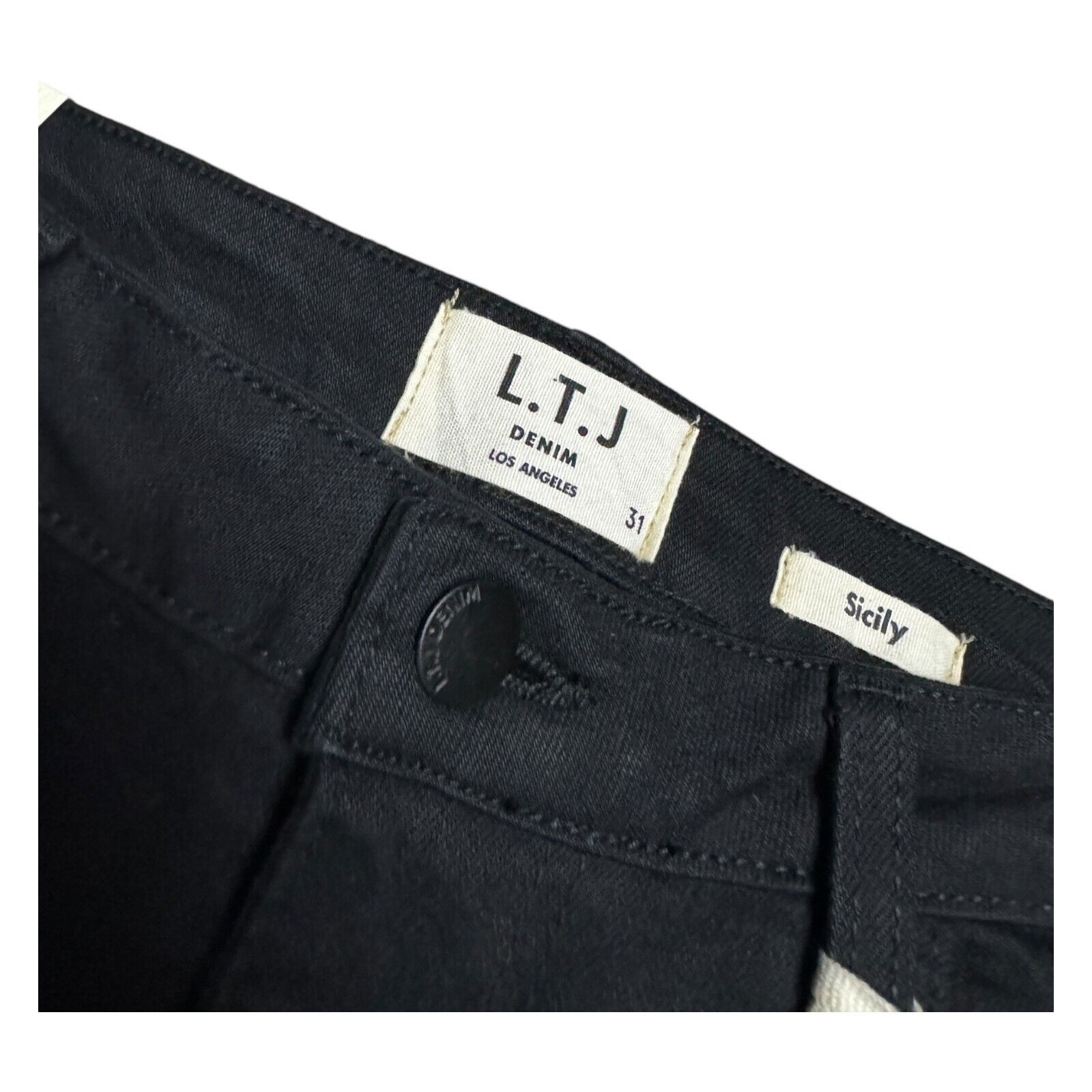 Designer LTJ DENIM Sicily Los Angeles Flare Capri Denim Jeans Size 31" - 2 Thumbnail