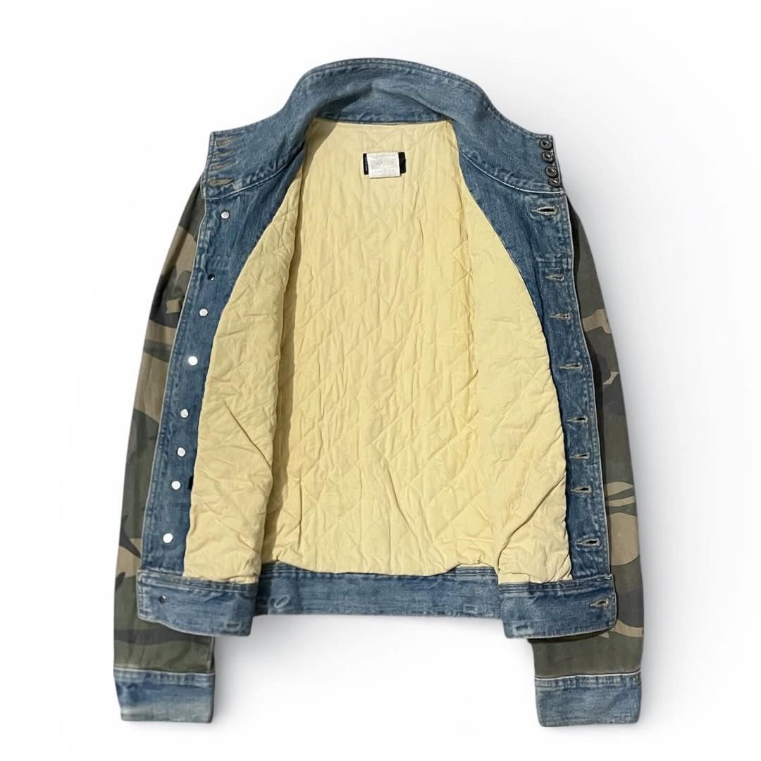 Dolce & Gabbana 00’s Dolce & Gabbana Camo Sleeve Trucker Denim Jacket Size US M / EU 48-50 / 2 - 9 Thumbnail