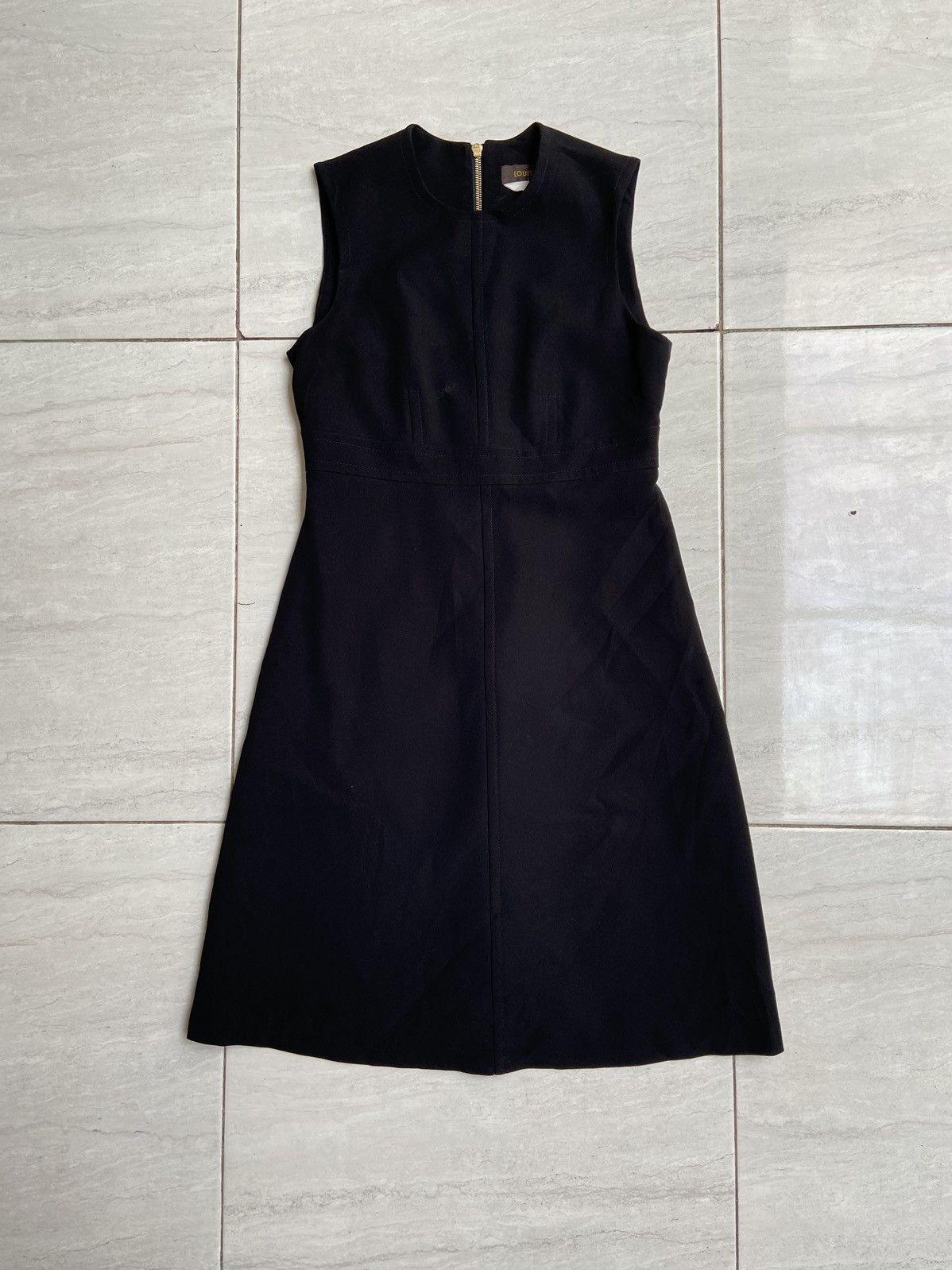 Louis Vuitton LOUIS VUITTON Black Midi Dress Size XS / US 0-2 / IT 36-38 - 13 Thumbnail