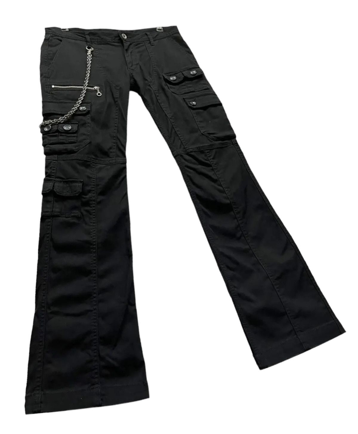 HIDEAWAYS × Nicole Club FYE🔥NICOLE HIDEAWAYS Multipocket Bondage Punk Flare Stretch Size 31" - 2 Thumbnail