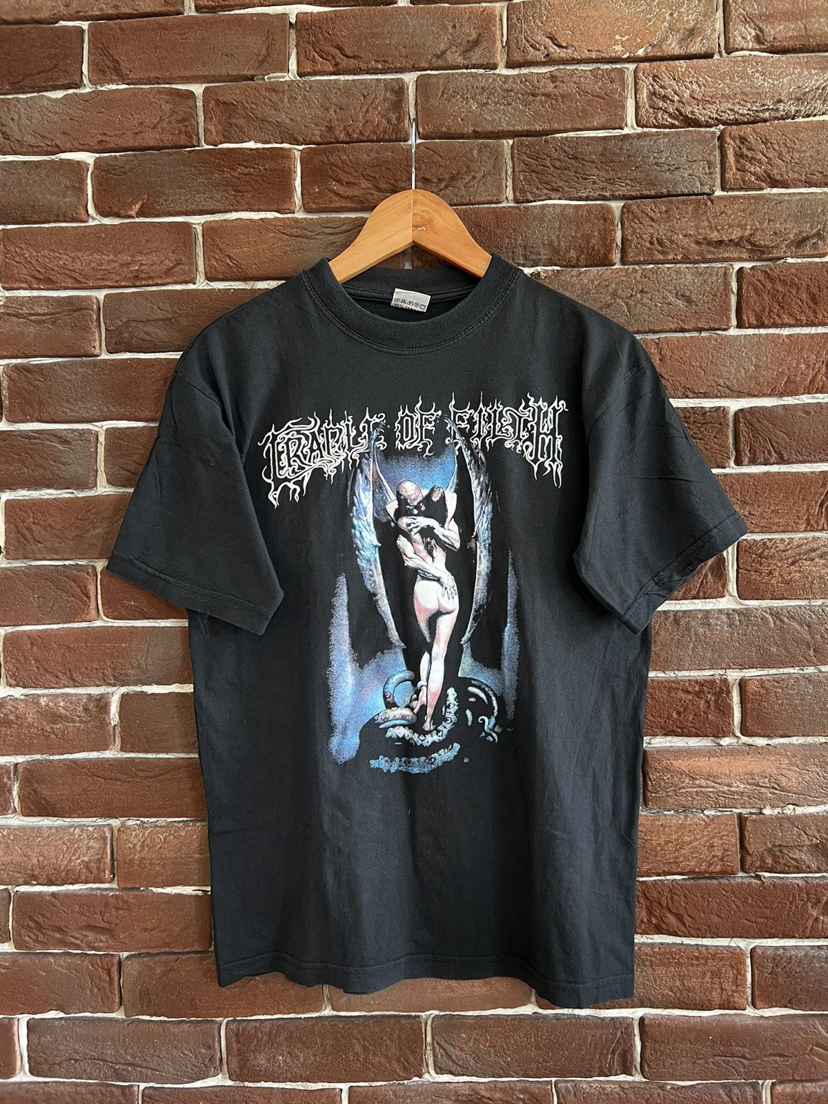 image of Rock Band x Rock T Shirt Vintage 00S Cradle Of Filth Boris Valejo Metal Band Tee in Black (Size Med