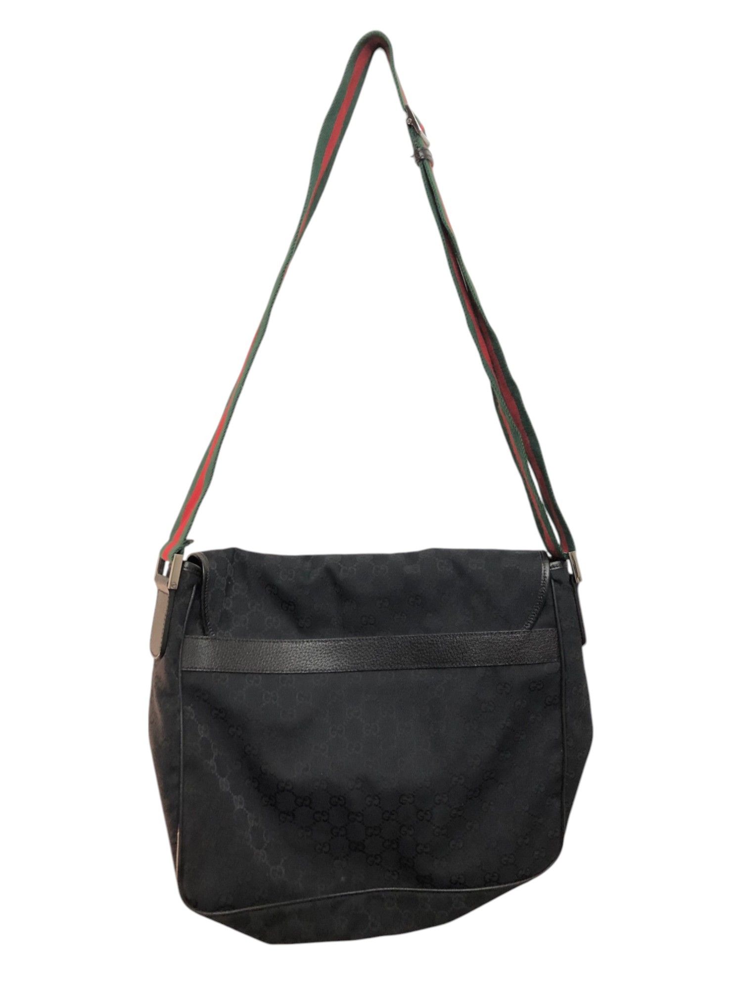 Gucci Gucci GG Monogram Web Canvas Messenger Bag Black Size ONE SIZE - 4 Thumbnail