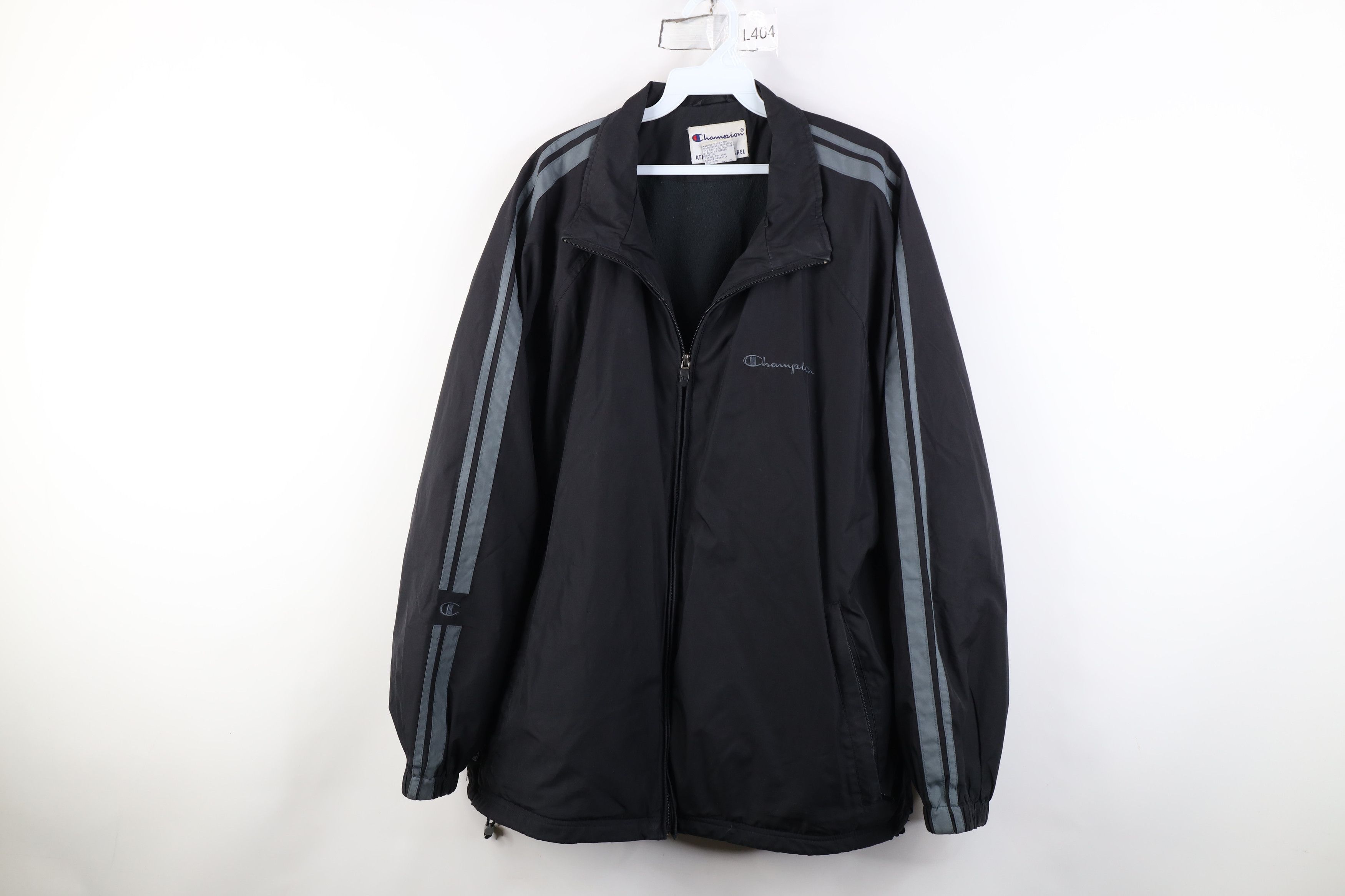 Champion Vintage 90s Y2K Champion Lined Windbreaker Jacket Black Size US XL / EU 56 / 4 - 1 Thumbnail