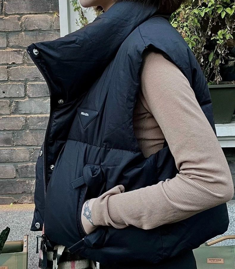 Prada Prada - down vest navy dark blue puffer spring