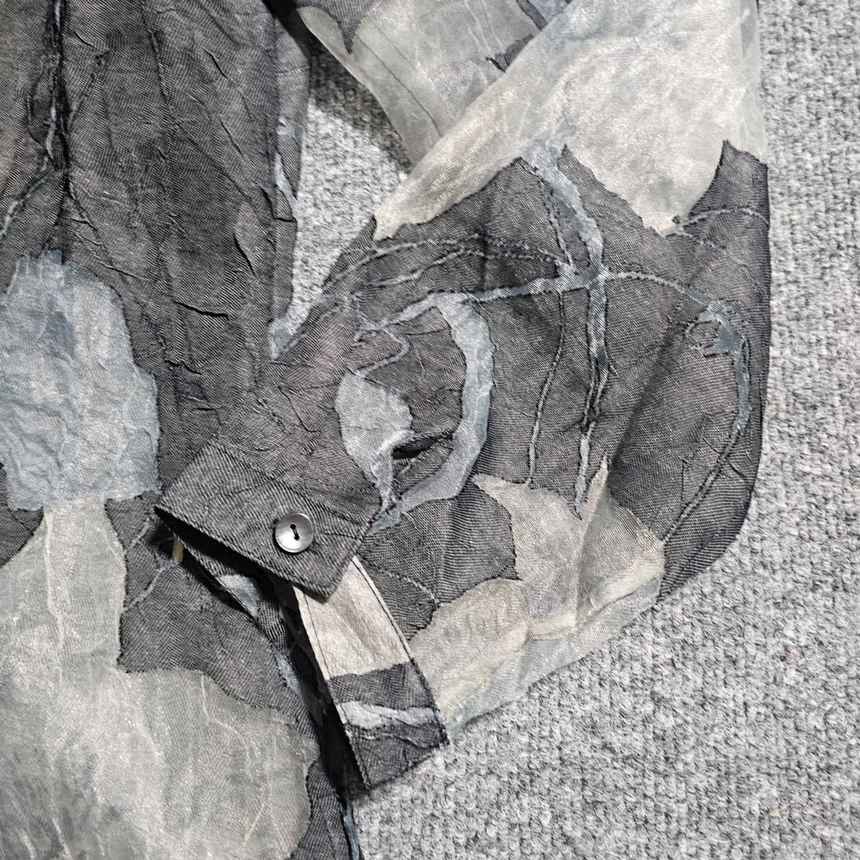 Coldwater Creek Coldwater Creek Womens Large Gray Floral Sheer Button Classic Cocktail Size L / US 10 / IT 46 - 4 Thumbnail
