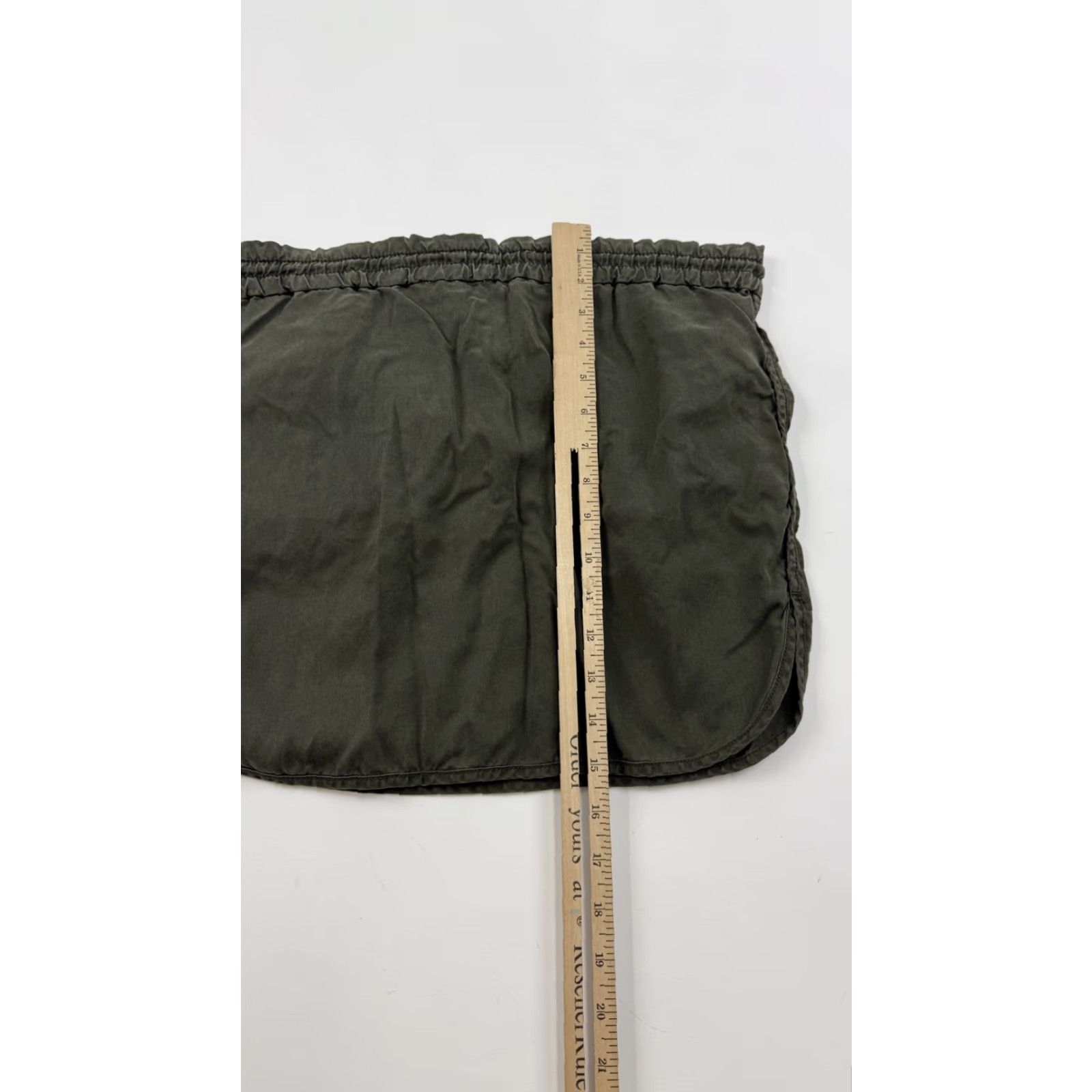 Aritzia Community Skirt Womens XXS Mini Lyocell Drawstring Elastic Waist Casual Green KS Size 26" / US 2 / IT 38 - 6 Thumbnail