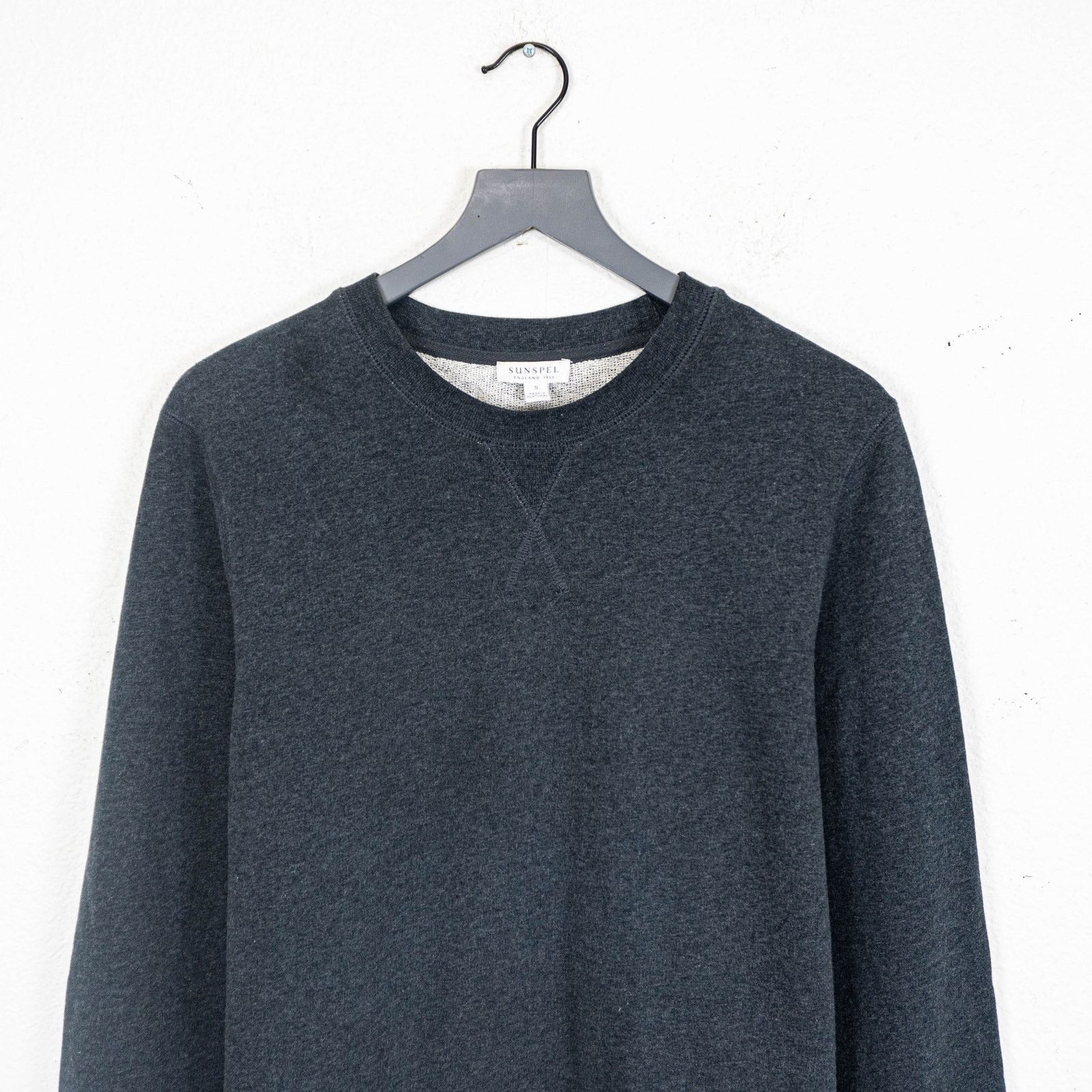 Sunspel Sunspel Loopback Sweatshirt crewneck cotton dark gray Small Size US S / EU 44-46 / 1 - 2 Thumbnail
