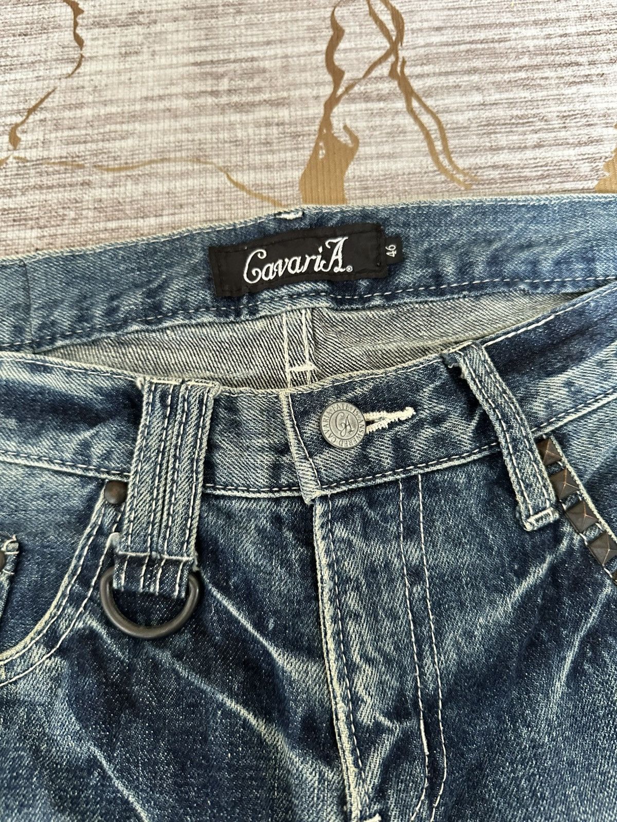 CIVARIZE FLARE Cavari A Studded Pocket Claw Marks Distressed Denim Size US 32 / EU 48 - 11 Thumbnail