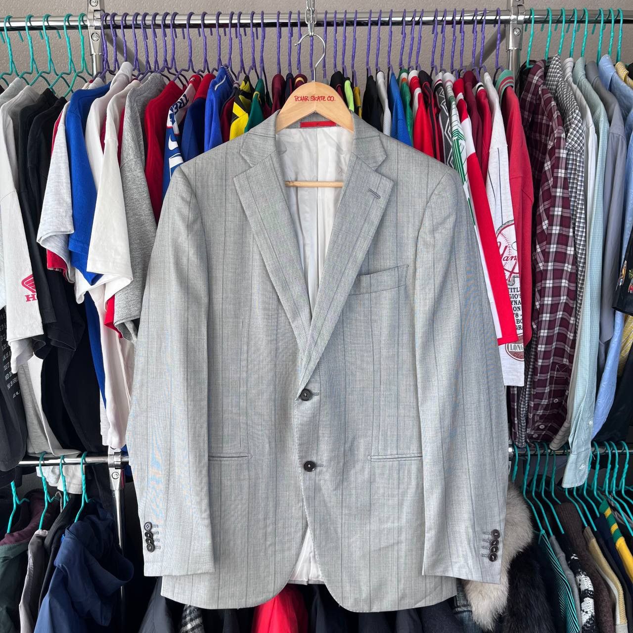 Isaia Isaia Napoli Striped Wool Gray Suit 140`s Delain Selection Size 48R - 2 Thumbnail
