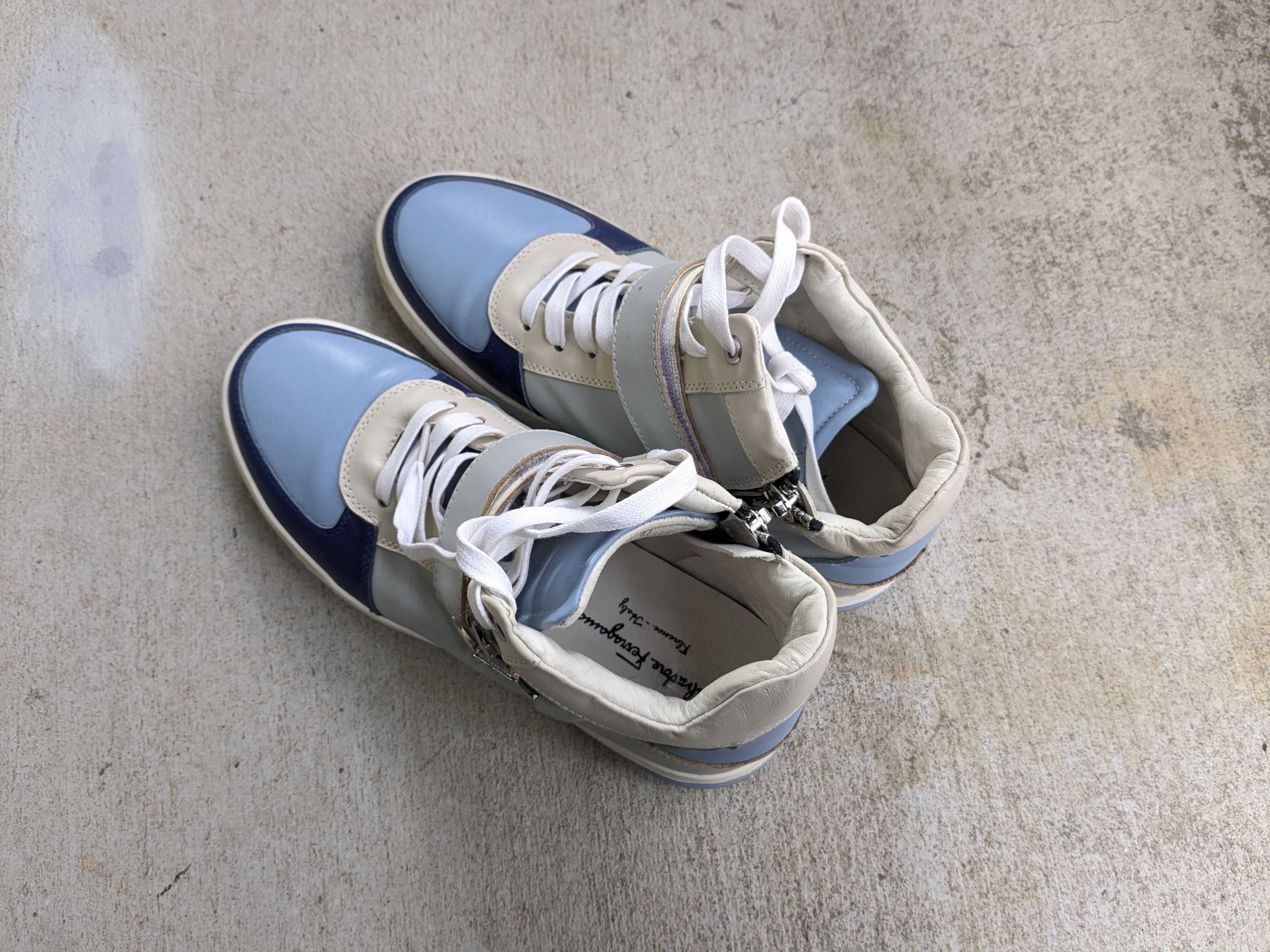 Salvatore Ferragamo Salvatore Ferragamo Nayon Sneakers Blue 8 41 Leather Size US 8 / EU 41 - 14 Thumbnail