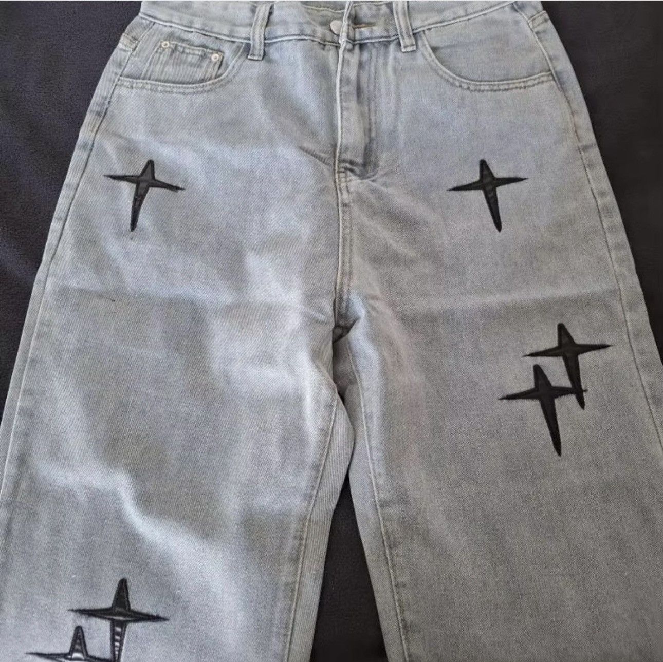 Other Blue Jeans With Black Stars Stiched Size US 36 / EU 52 - 1 Thumbnail