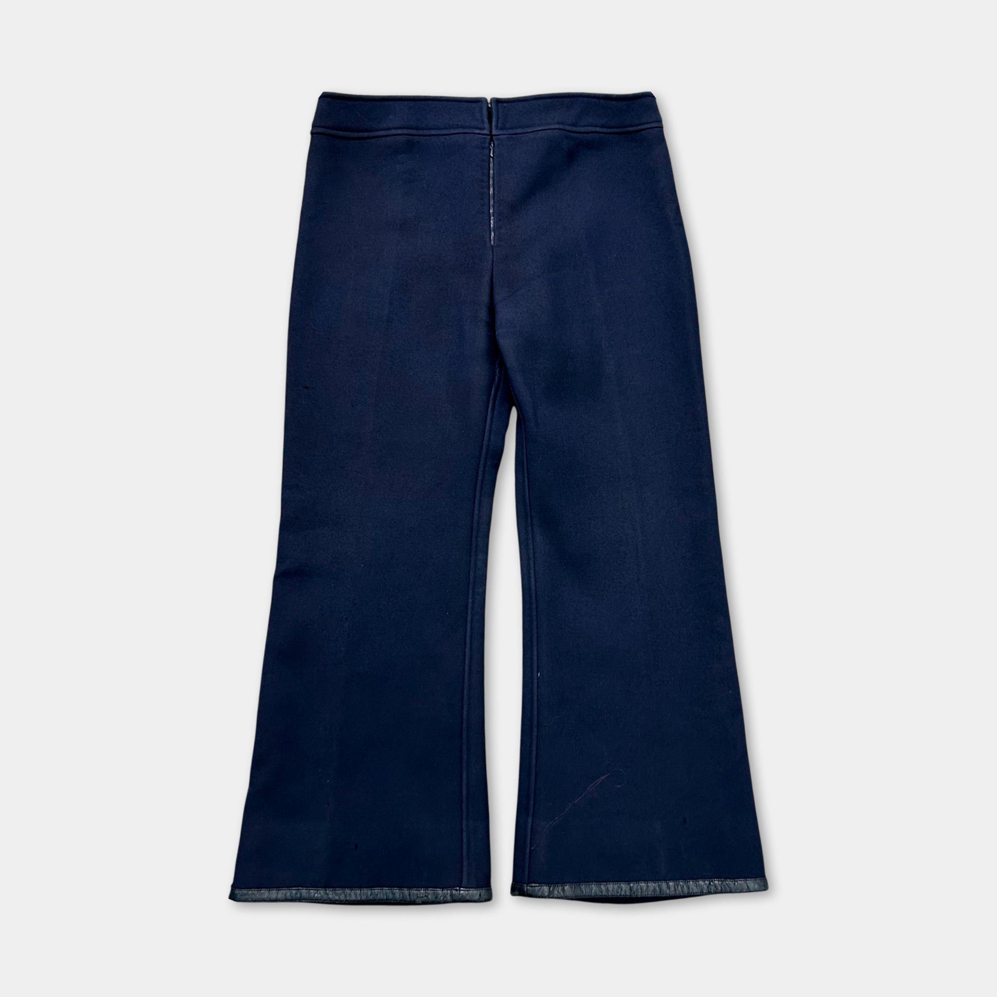 Courreges Courreges Paris Vintage Wide Leg Wool Navy Pants Size 26" / US 2 / IT 38 - 1 Thumbnail