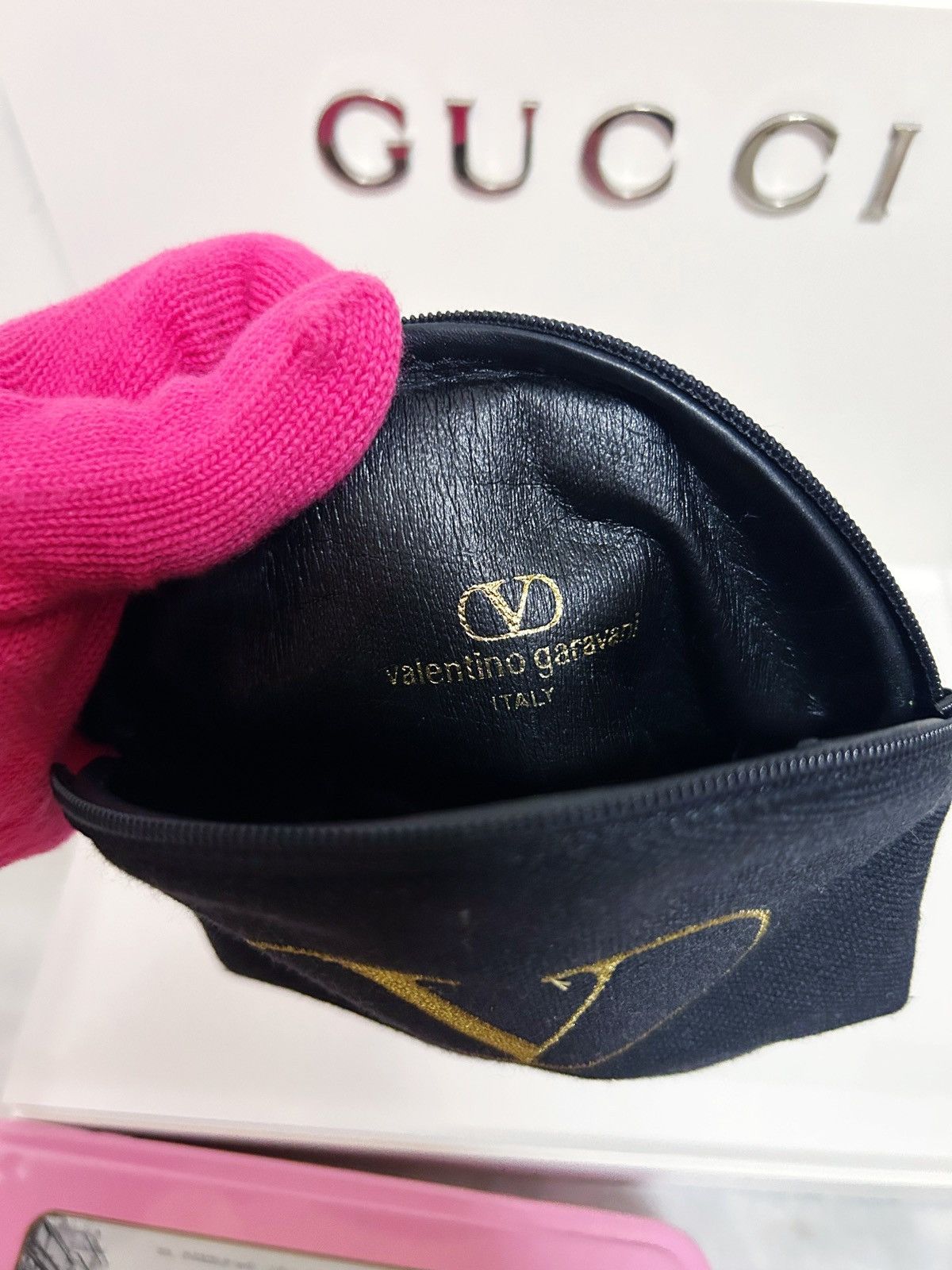Valentino Authentic Valentino Garavani Mini V Logo Cosmetic Bag Size ONE SIZE - 13 Thumbnail