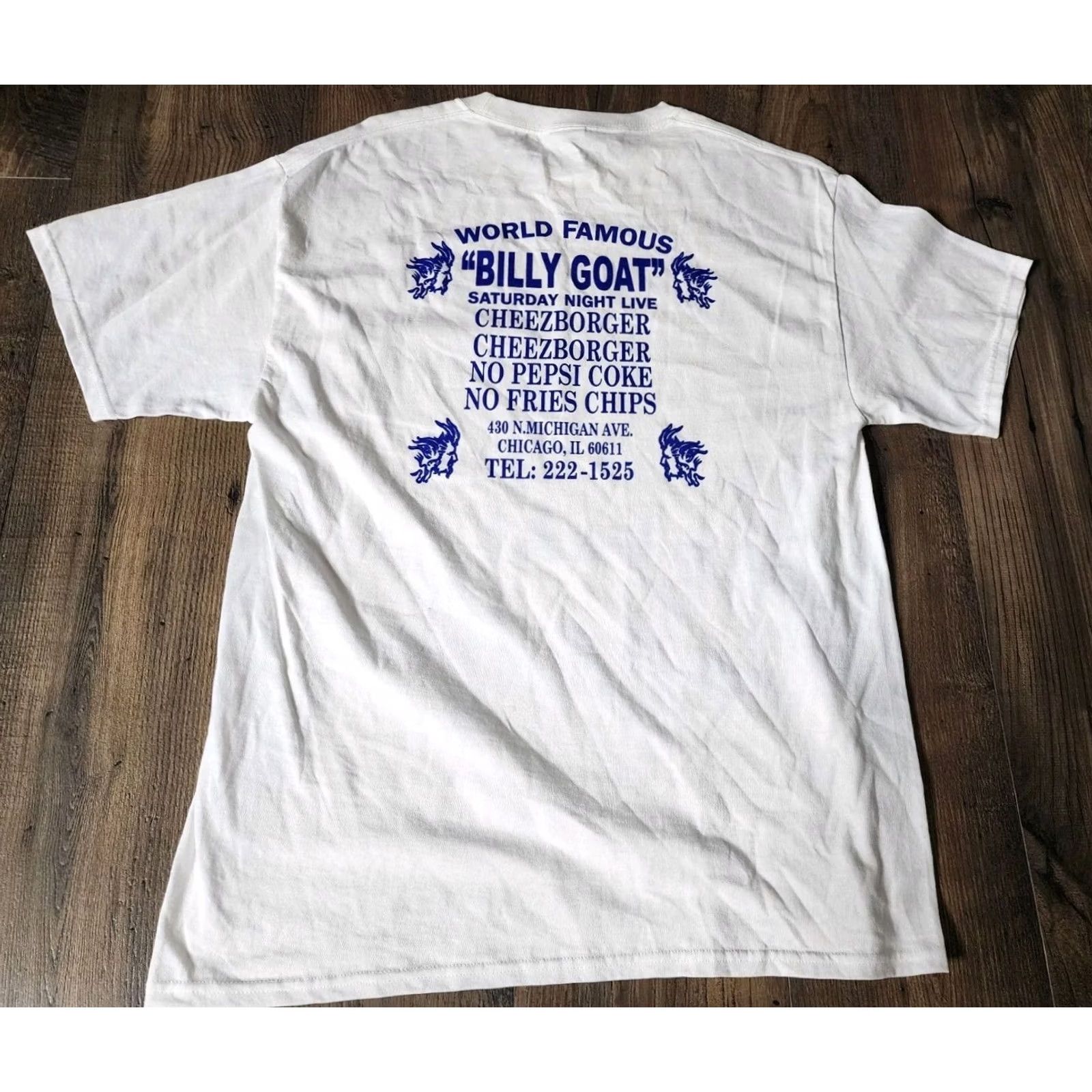 Port & Company Port & Company Mens L T-Shirt White Double-Sided SNL Billy Goat Tavern Chicago 90s Crew Neck Short Sleeve Shirt Size US L / EU 52-54 / 3 - 2 Thumbnail