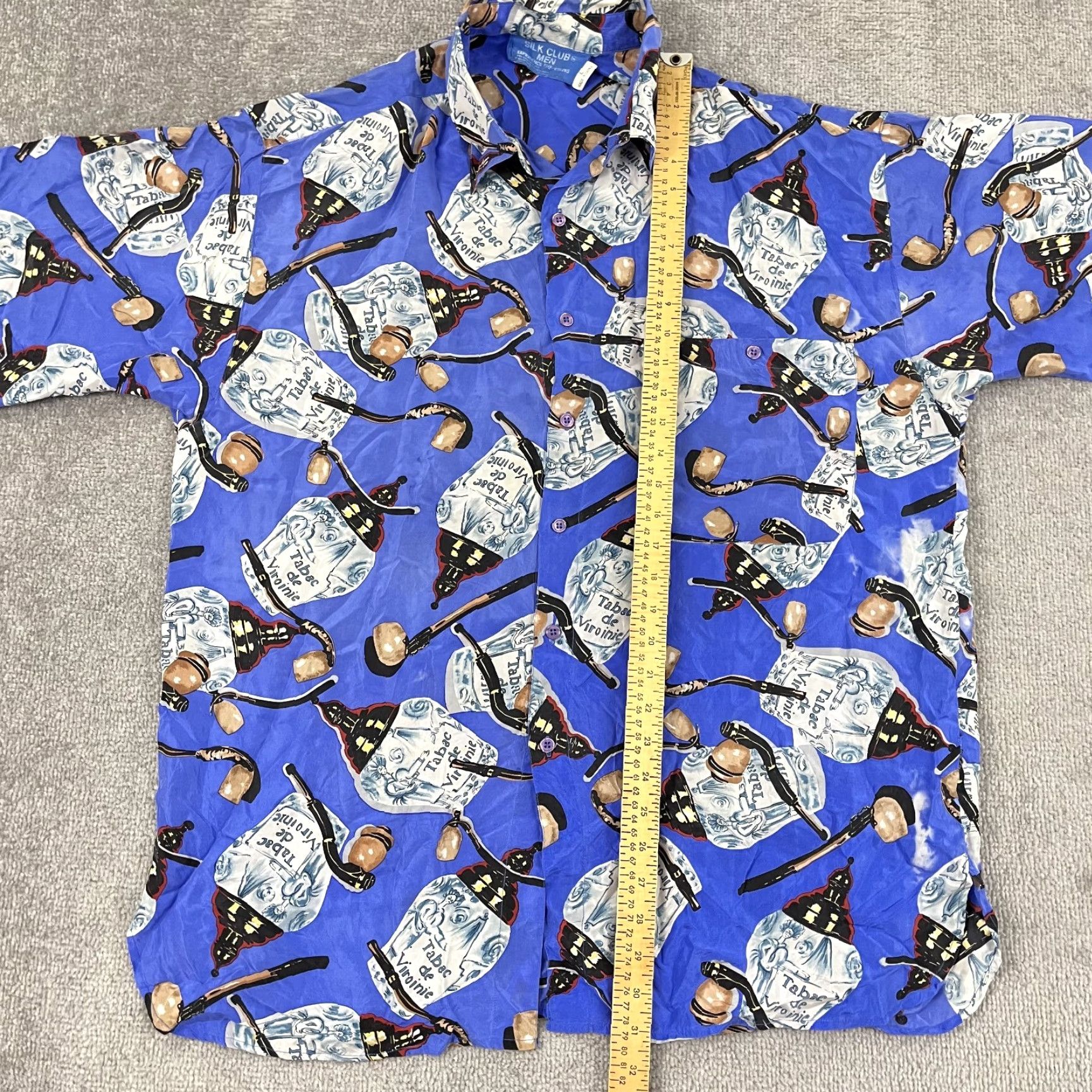 Vintage Silk Club Button-Up Shirt Men's Large Geometric Blue 90s Retro Casual Size US L / EU 52-54 / 3 - 3 Thumbnail