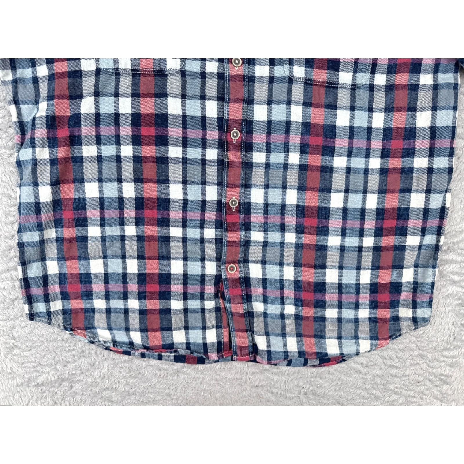 Tommy Bahama Tommy Bahama Shirt Men Large Blue Red Plaid Short Sleeve 100% Cotton Button Up Casual Shirt Mens Vacation Beach Hawaiian Aloha Resort Size US L / EU 52-54 / 3 - 5 Thumbnail