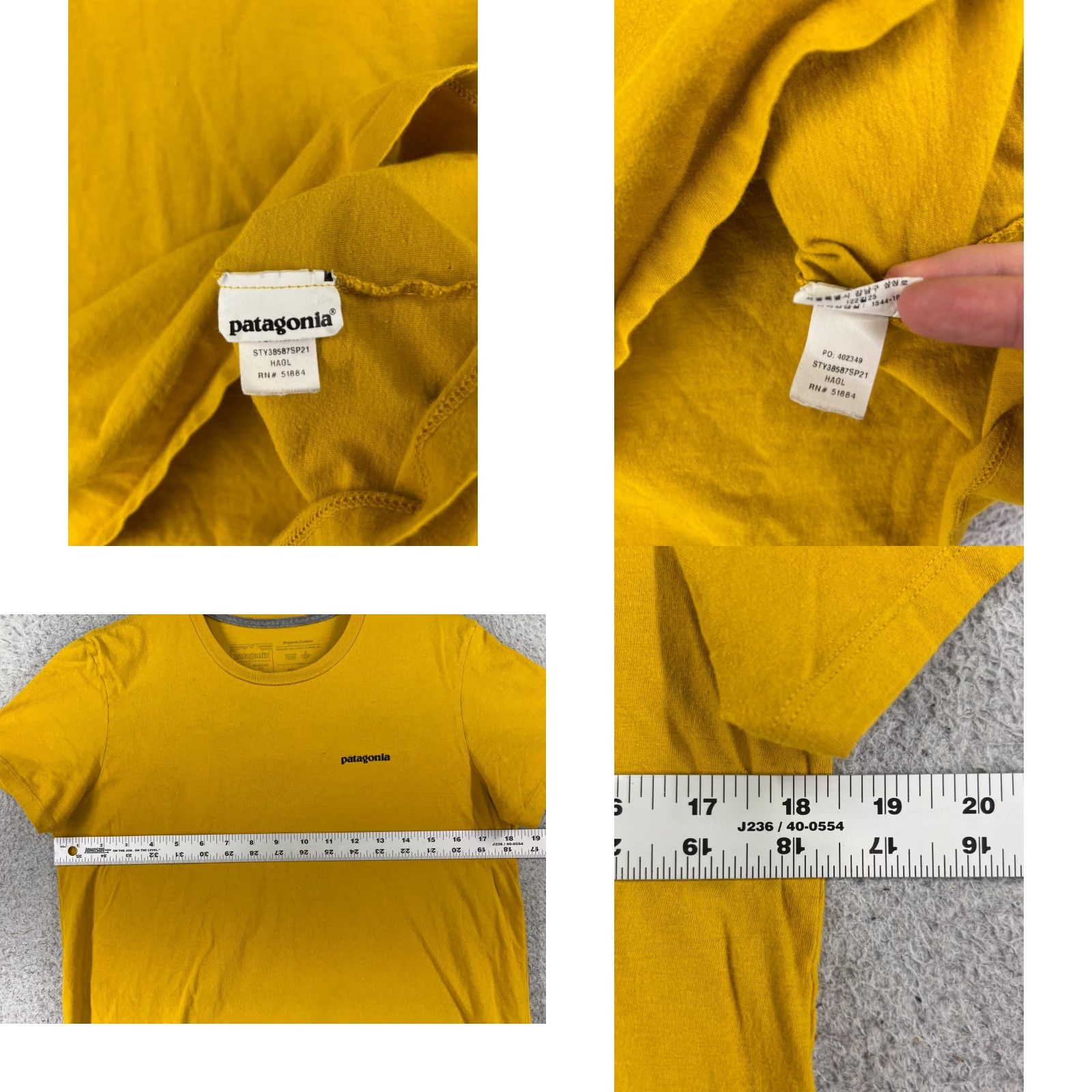 Patagonia Patagonia Shirt Men's Short Sleeve 100% Cotton Yellow Fitz Roy Print T-Shirt Small 100% Cotton USA Logo All Seasons Regular Fit Adult Size S Mens Size US S / EU 44-46 / 1 - 8 Thumbnail