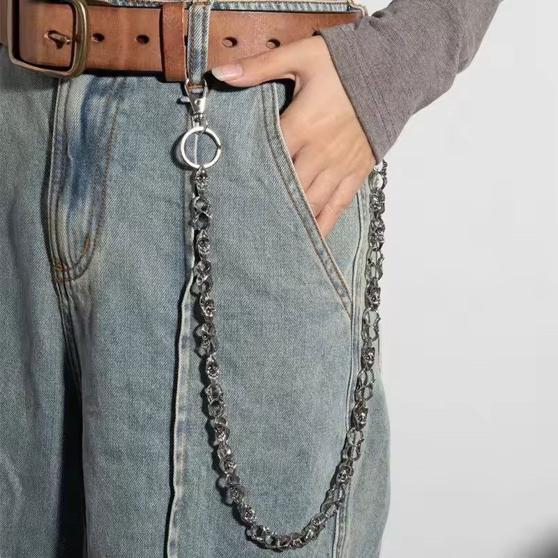 Jewelry 63 cm Retro Goth Skull Wallet Pocket Chain Size ONE SIZE - 1 Thumbnail