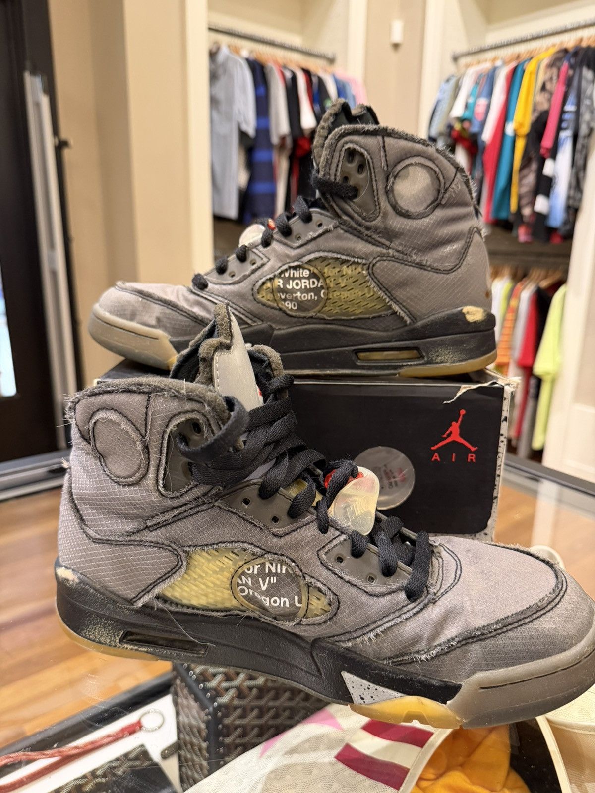 Jordan Brand × Off-White Off-white x Jordan 5 Retro “Off White Muslin” Size US 9 / EU 42 - 4 Thumbnail