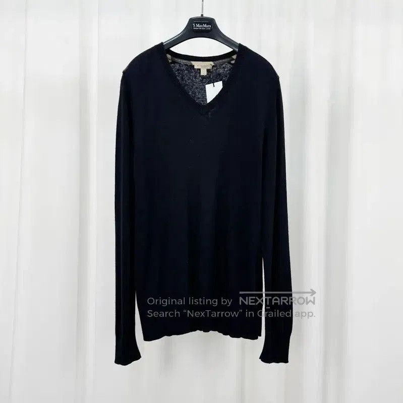 Burberry Burberry Men's Black Cashmere Knit Sweater. Size US XL / EU 56 / 4 - 1 Thumbnail