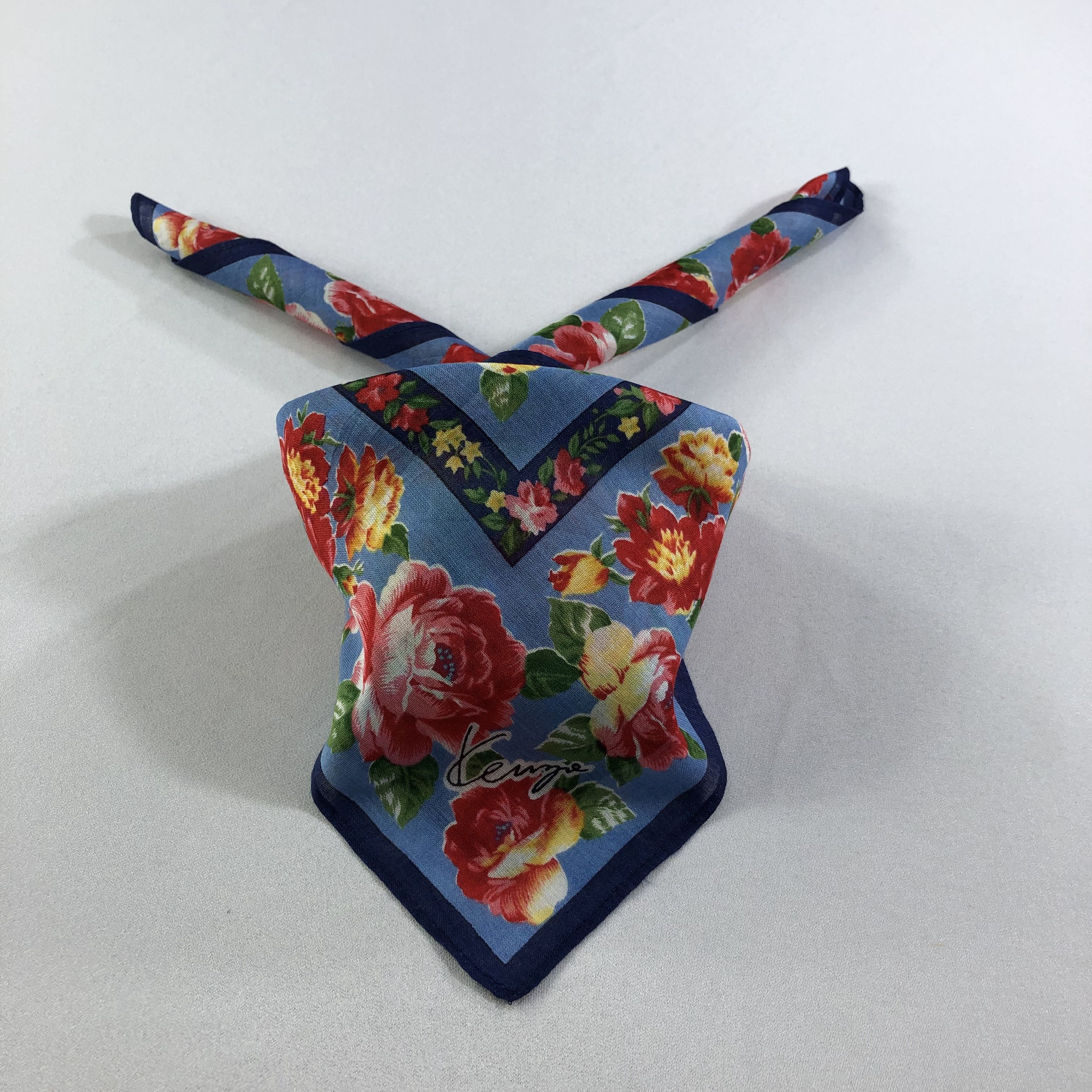 Japanese Brand × Kenzo × Vintage Kenzo Floral Handkerchief Neckerchief Bandana H2180 Size ONE SIZE - 1 Thumbnail
