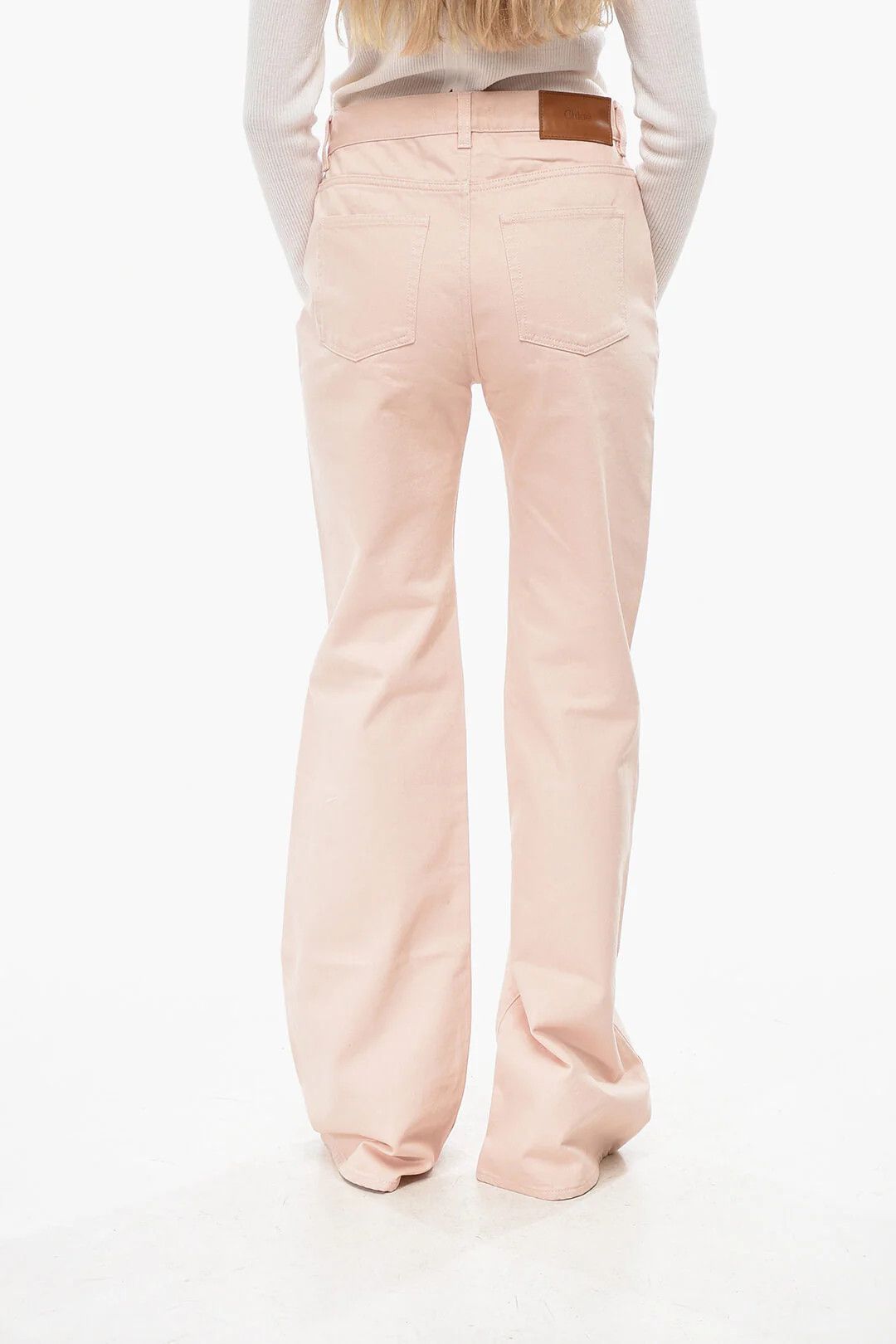 Chloe og1mm0426 Cotton Straight-Leg Multi-Pocket Pant in Pink Size 30" / US 8 / IT 44 - 2 Thumbnail