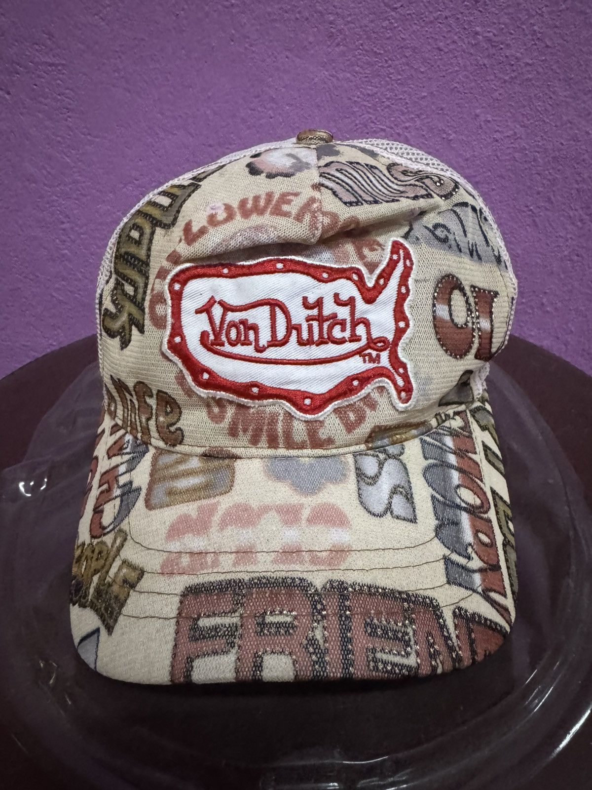 Von Dutch Von Dutch Pink Trucker Snapback Cap One Size Size ONE SIZE - 1 Thumbnail