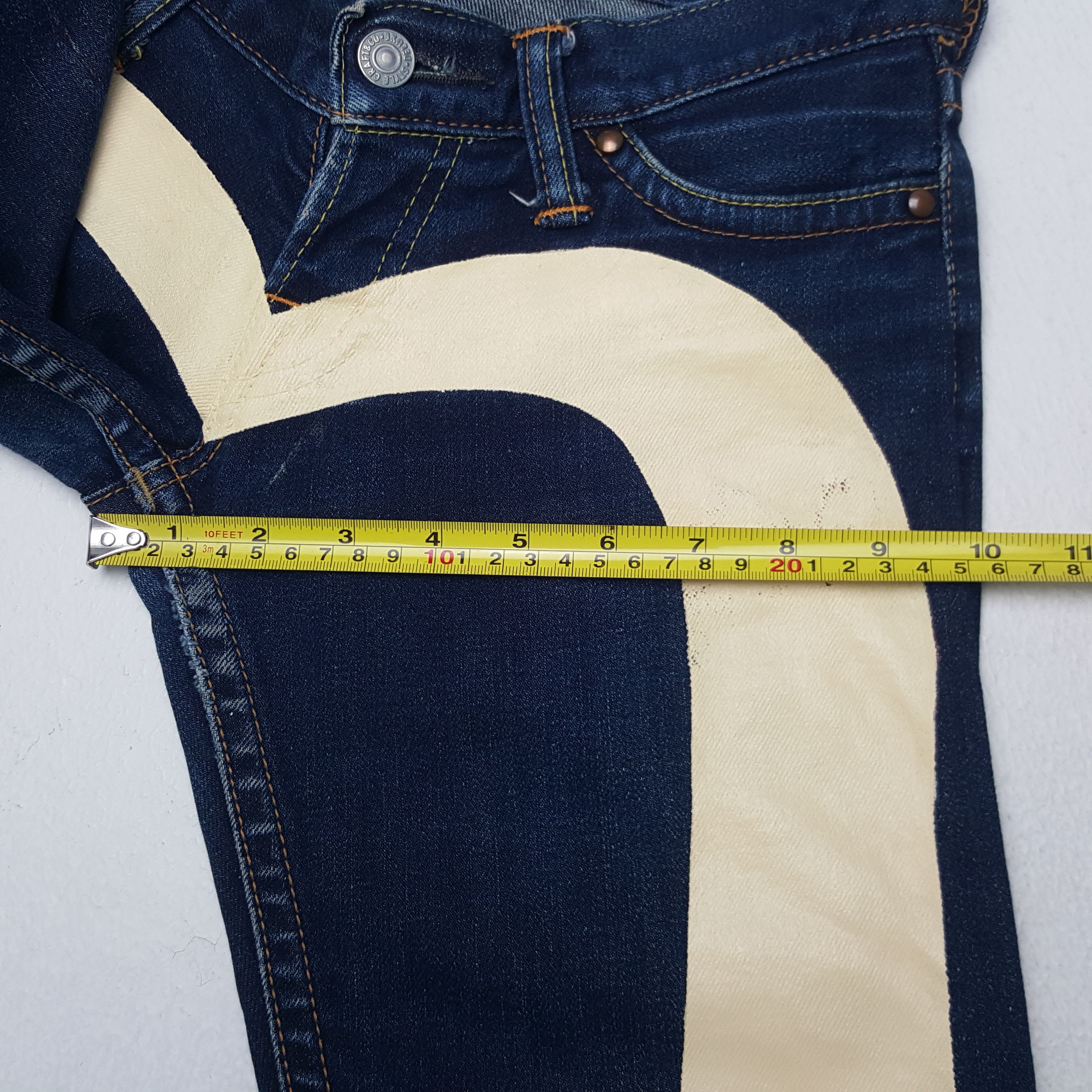 Evisu × Japanese Brand × Vintage Vintage Evisu Japanese Brand Daicock Custom Art Denim Jeans Size 28" / US 6 / IT 42 - 11 Thumbnail