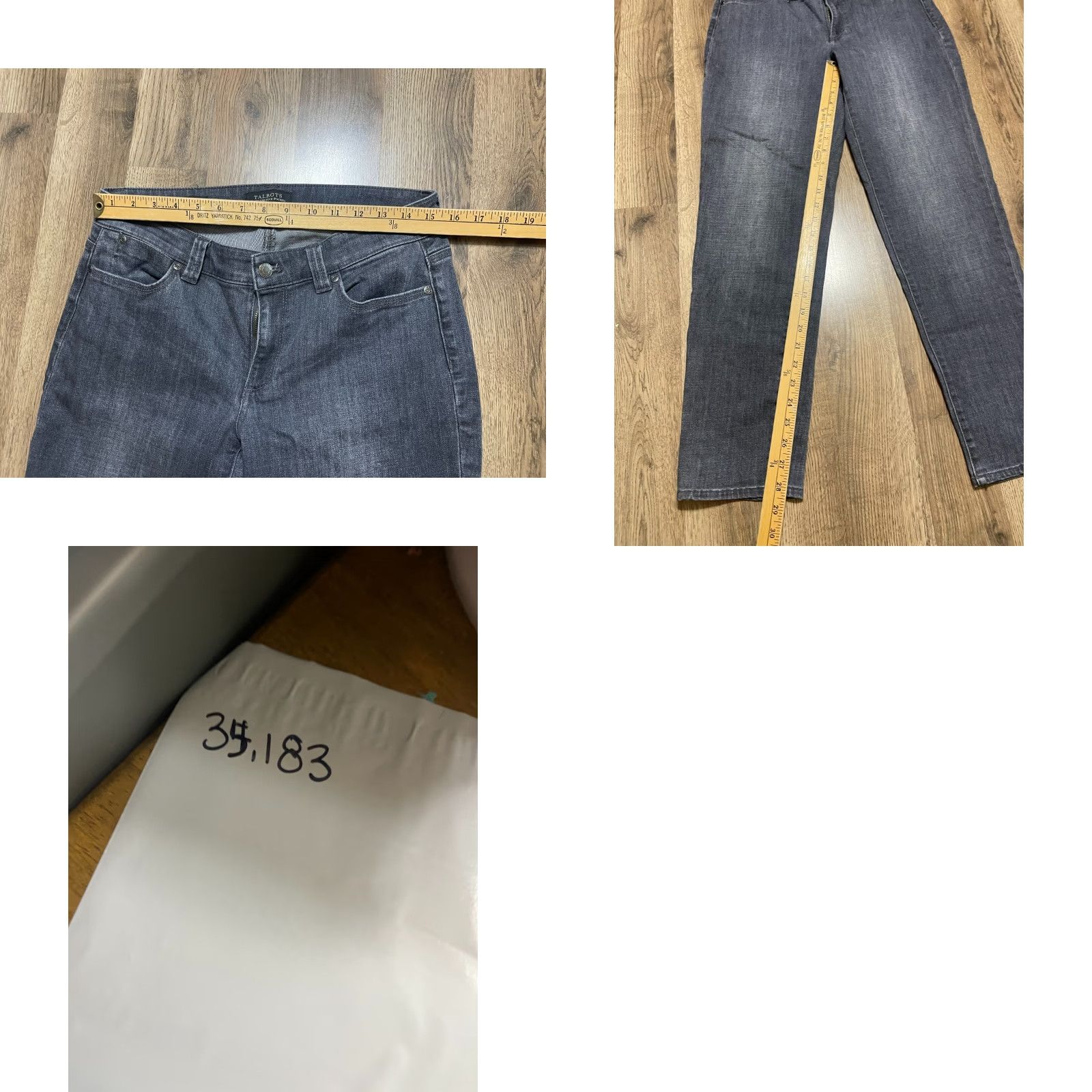 Talbots Talbots Jeans, Women's Size 6, Grey, Boyfriend, Dark Wash, Pockets, Regular, Denim, Inseam 28.5, Straight, 3D? Size 28" / US 6 / IT 42 - 8 Thumbnail