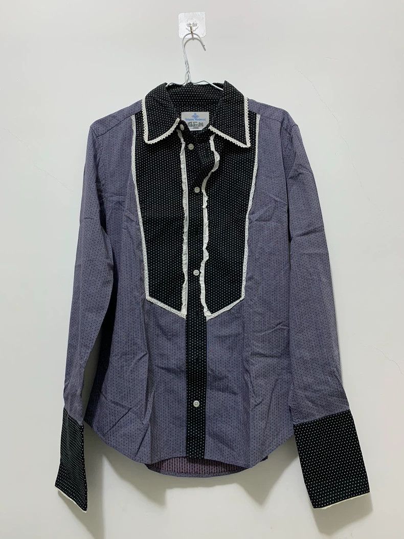 Vivienne Westwood Vivienne Westwood Gray patchwork polka dress shirt Size M / US 6-8 / IT 42-44 - 4 Thumbnail