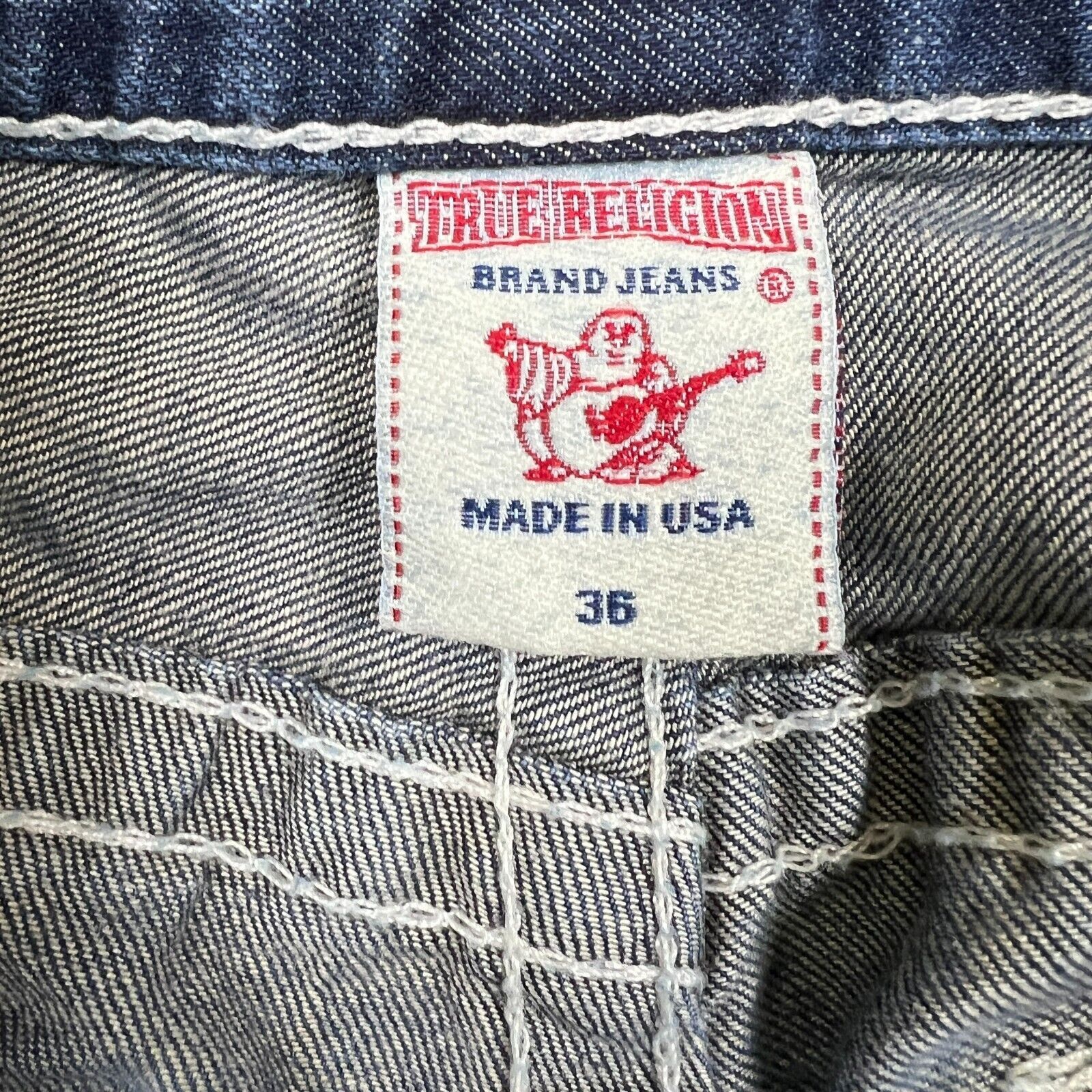 True Religion × Vintage True Religion Jeans 36x31 Ricky Straight USA Denim Pants Size US 36 / EU 52 - 9 Thumbnail