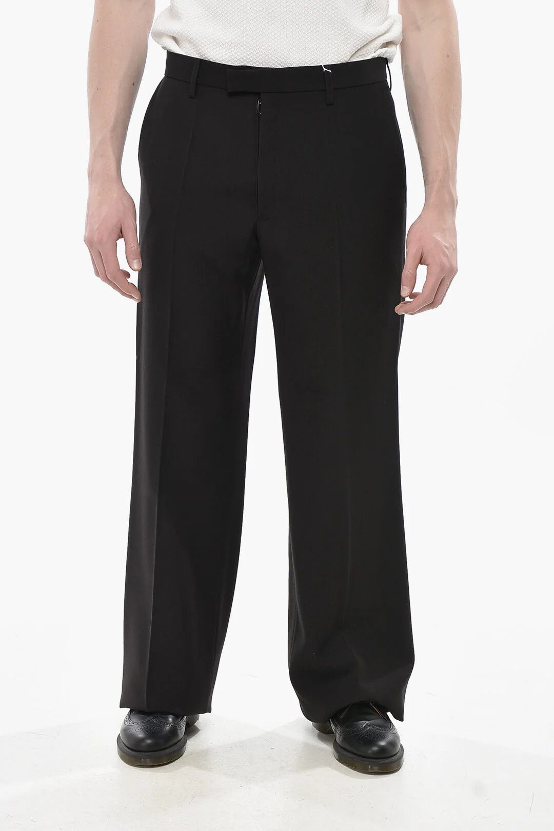 Maison Margiela og1mm0326 Virgin Wool-Blend Pant in Black Size US 36 / EU 52 - 1 Thumbnail