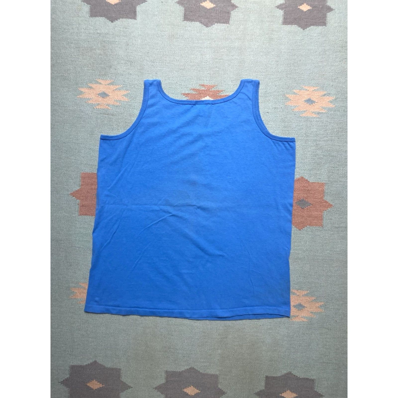 Anvil VINTAGE 90s Tank Top Sleeveless Shirt Marit Lee Kucera Dog Folk Art Animal XL Blue Anvil T-Shirt Mens 90s Sleeveless Size US XL / EU 56 / 4 - 6 Thumbnail