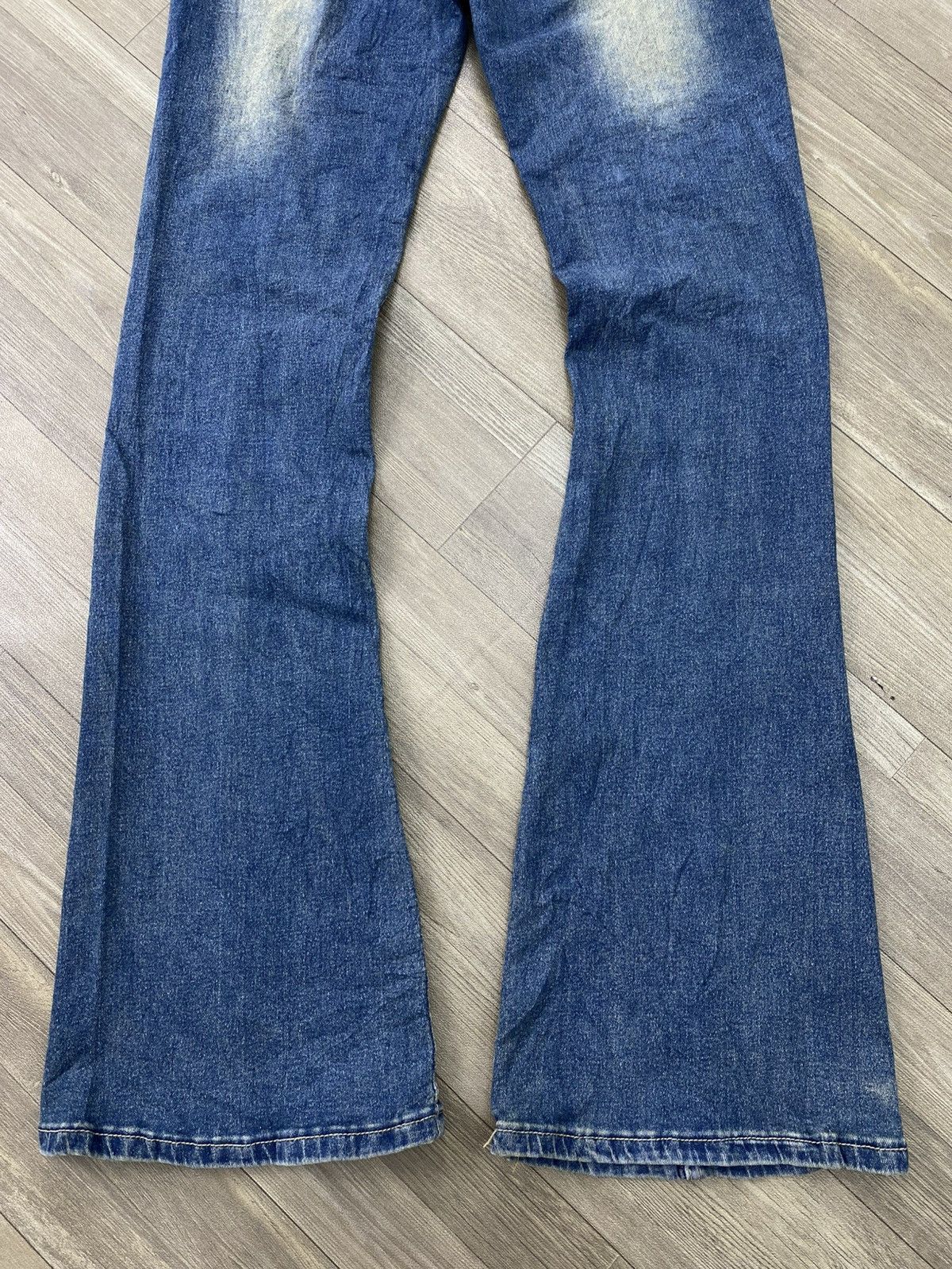 If Six Was Nine 2000s Japanese Studded Faded Lgb Y2K Punk Style Flared Jeans Size US 28 / EU 44 - 10 Thumbnail