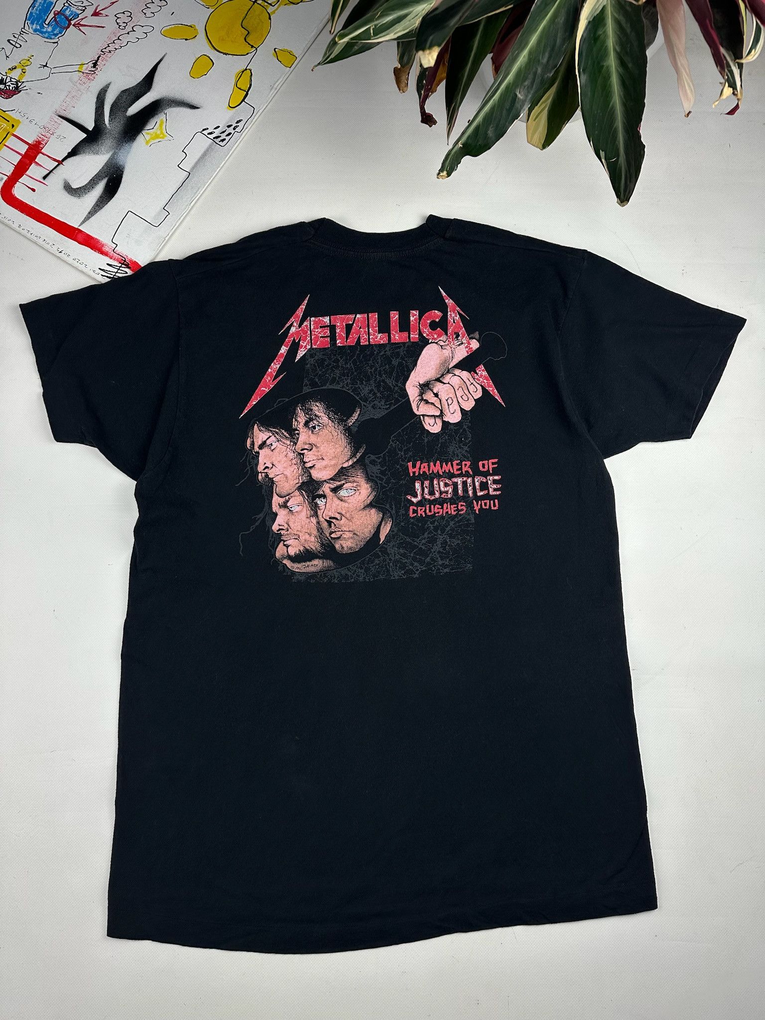 Band Tees Vintage Metallica Damaged Justice Pushhead 1988 Faded Tee Size US L / EU 52-54 / 3 - 2 Thumbnail