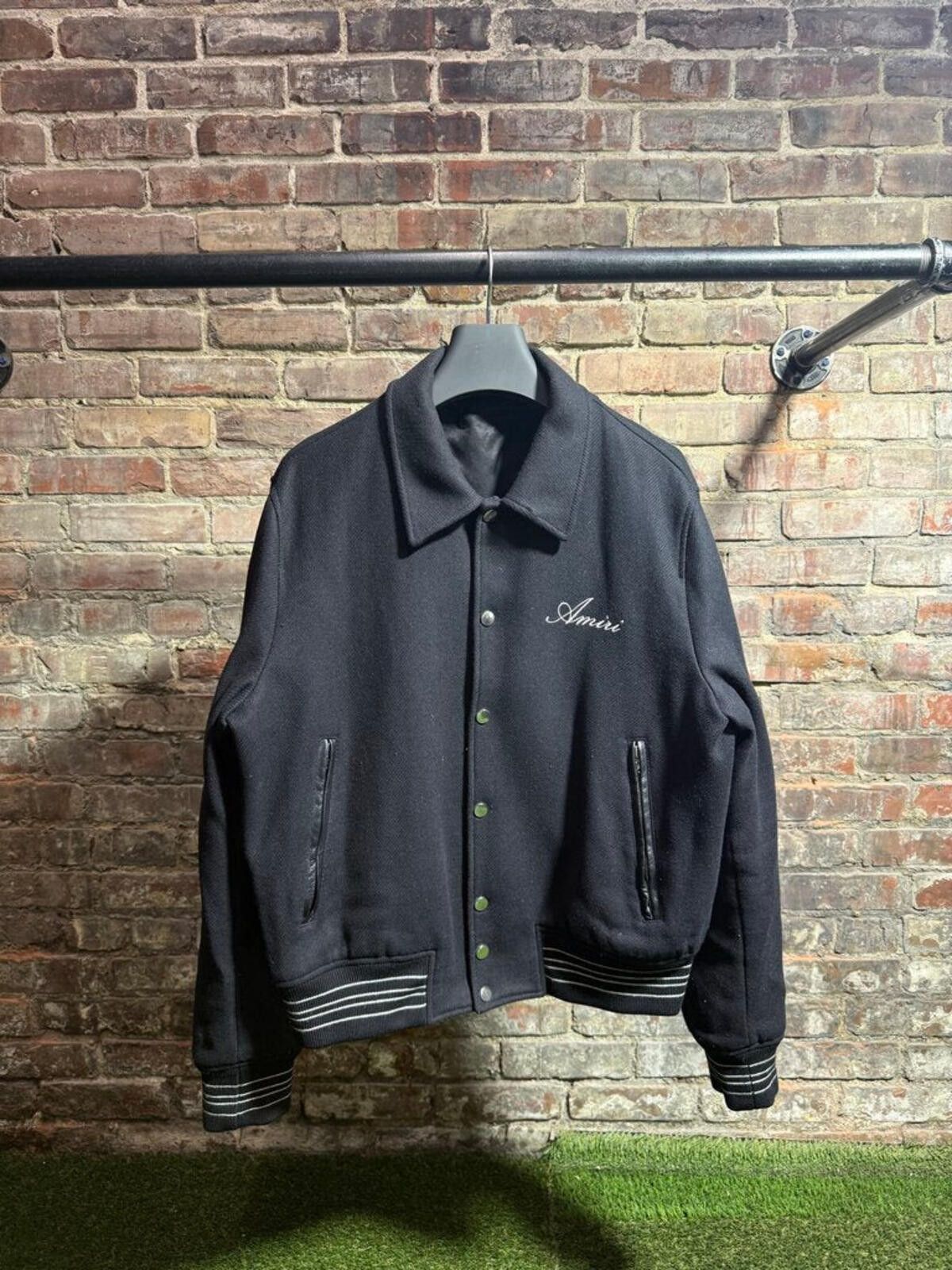 Amiri Amiri Bone Skeleton Varsity Jacket Black/White Sz. L Size ONE SIZE - 1 Thumbnail